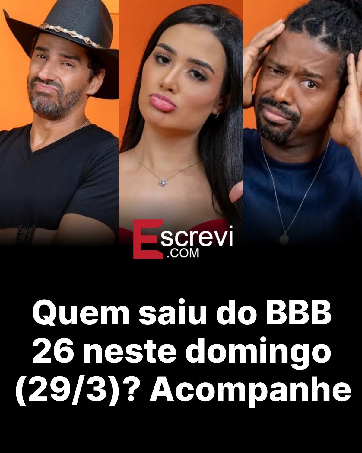 Quem saiu do BBB 26 neste domingo (29/3)? Acompanhe card preto