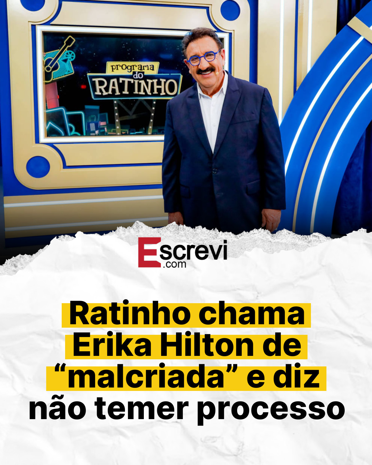 Ratinho chama Erika Hilton de “malcriada” e diz não temer processo card branco