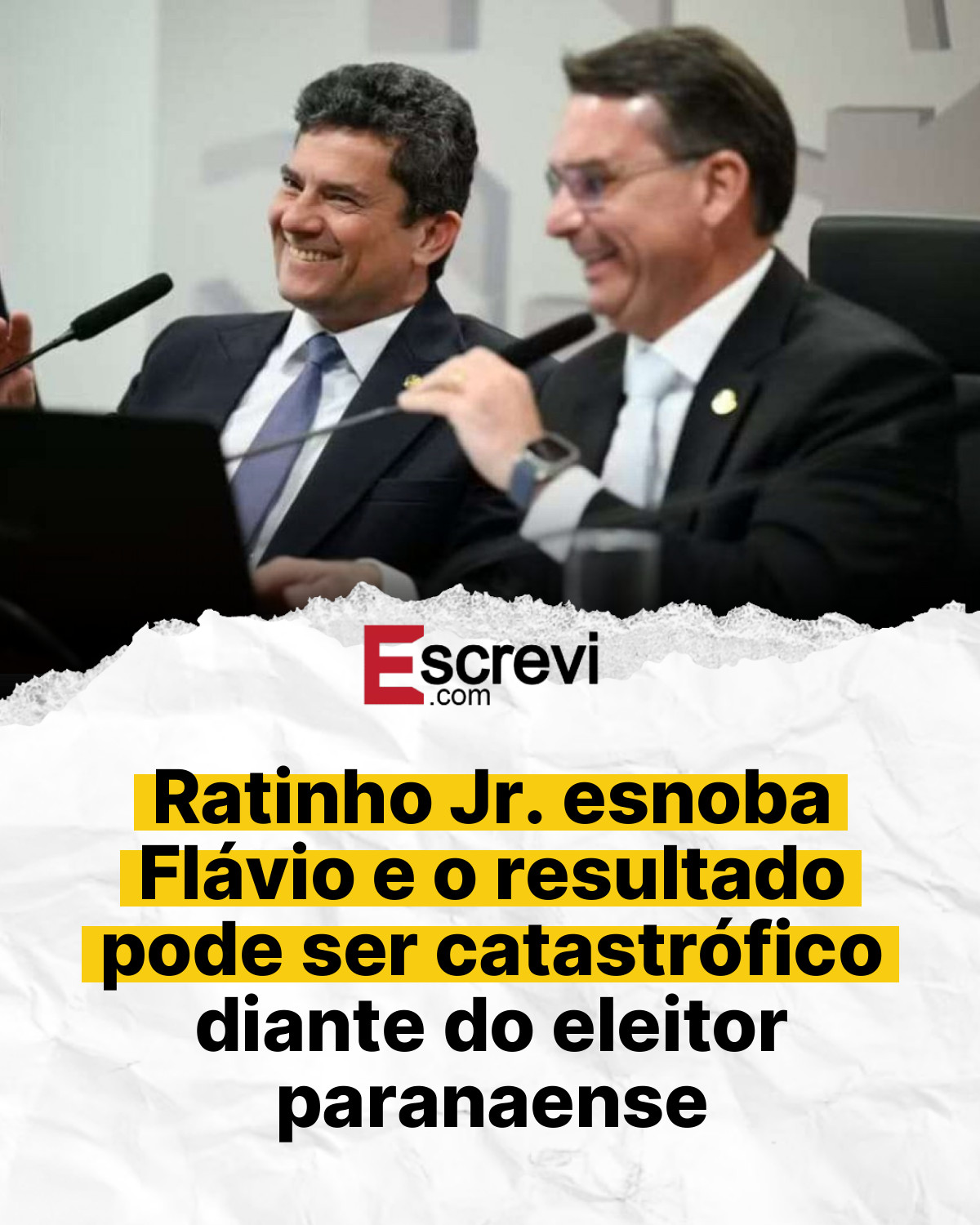 Ratinho Jr. esnoba Flávio e o resultado pode ser catastrófico diante do eleitor paranaense card branco