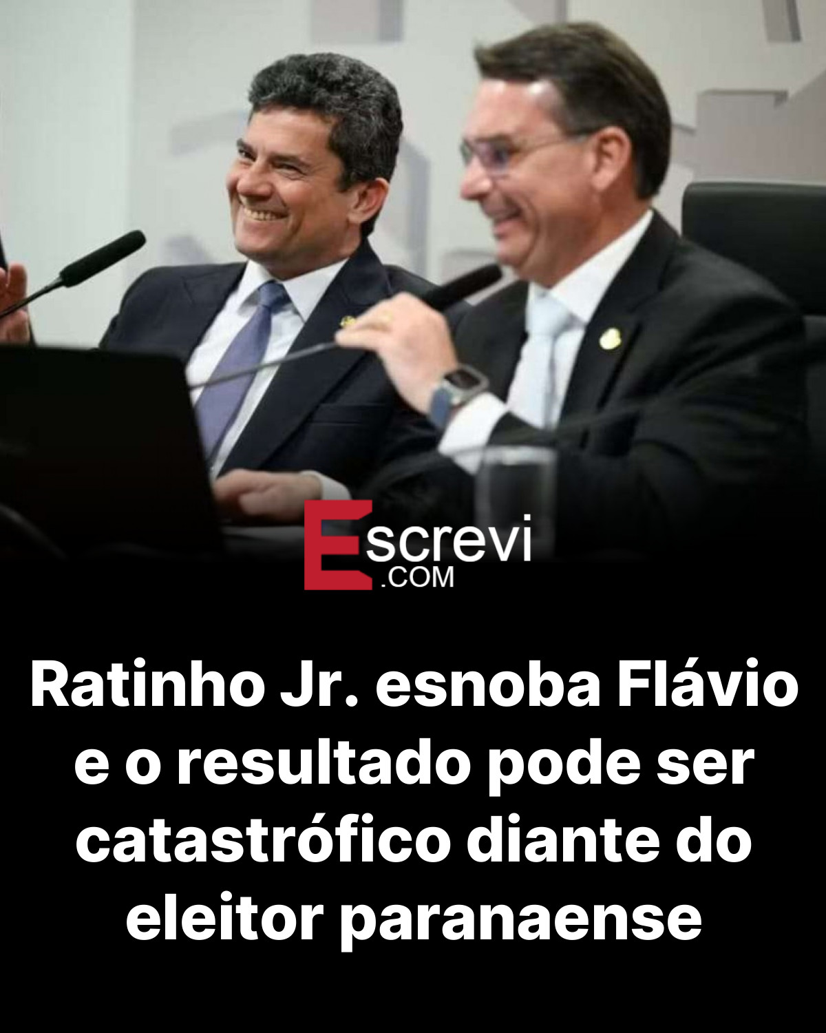 Ratinho Jr. esnoba Flávio e o resultado pode ser catastrófico diante do eleitor paranaense card preto