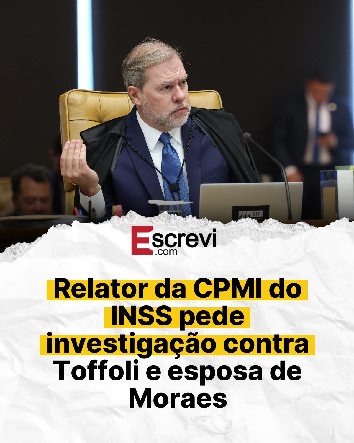 Relator da CPMI do INSS pede investigação contra Toffoli e esposa de Moraes card branco