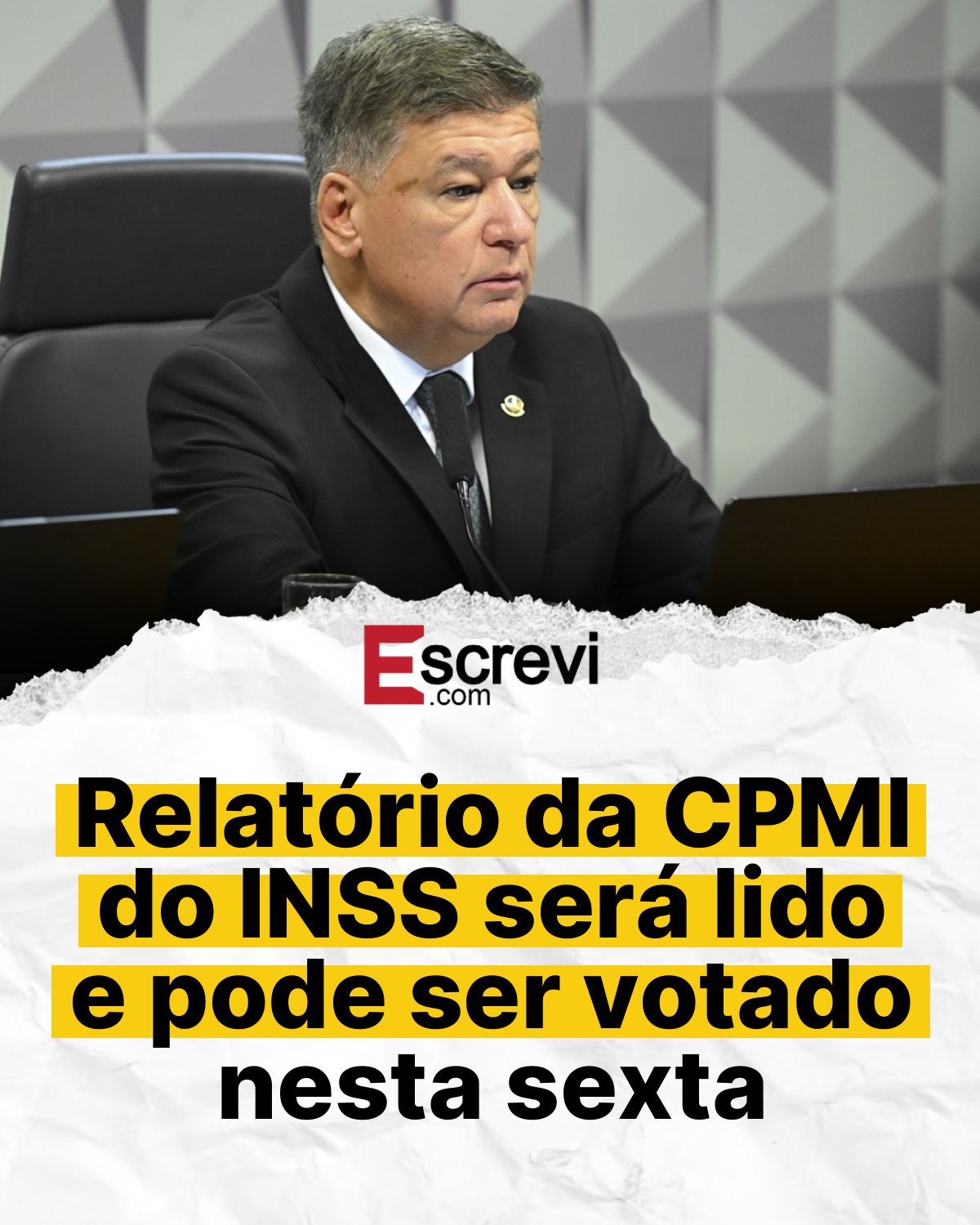Relatório da CPMI do INSS será lido e pode ser votado nesta sexta card branco