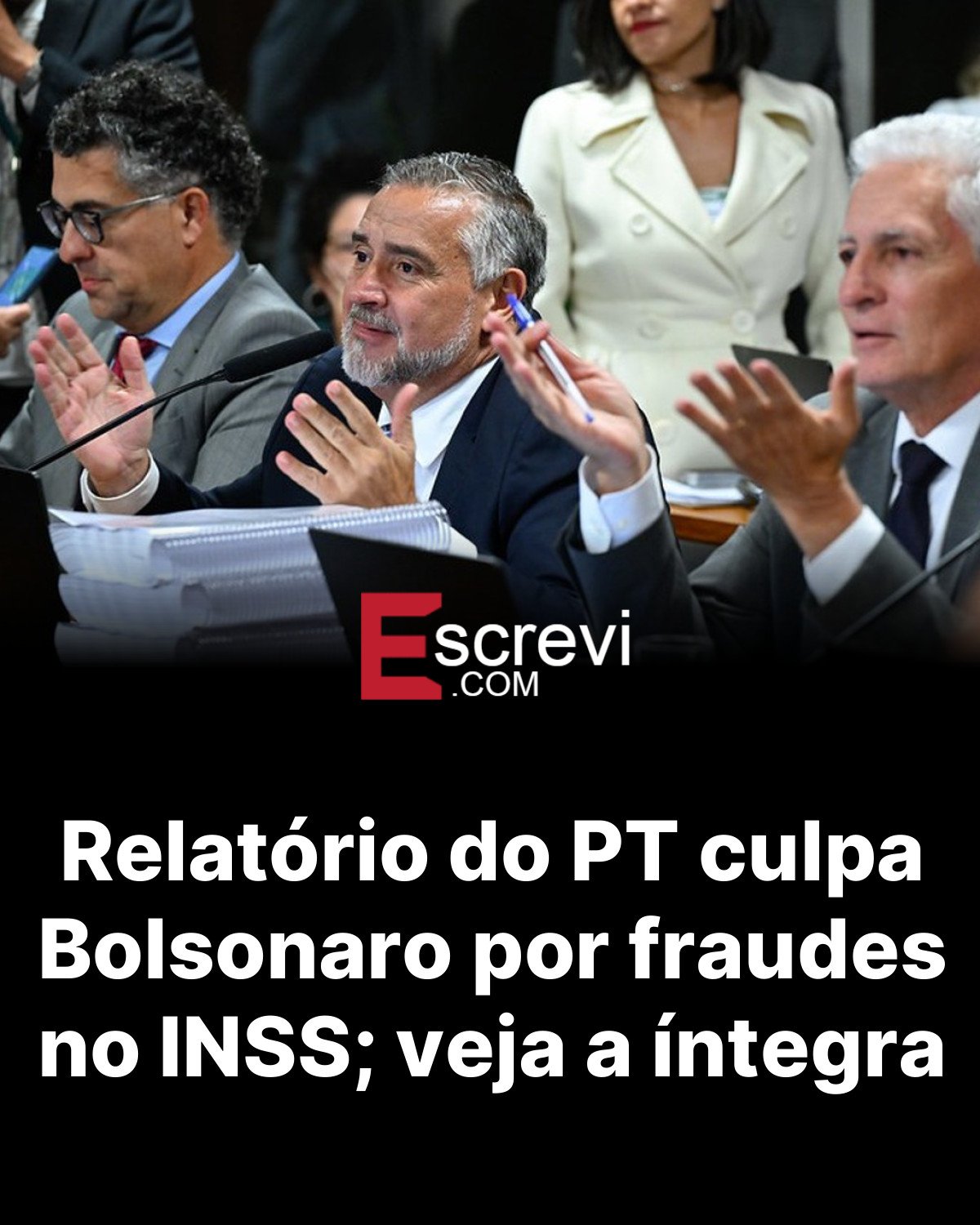 Relatório do PT culpa Bolsonaro por fraudes no INSS; veja a íntegra card preto