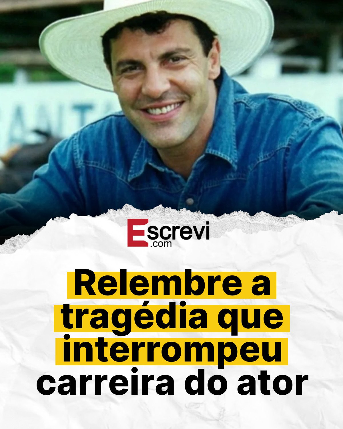 Relembre a tragédia que interrompeu carreira do ator card branco
