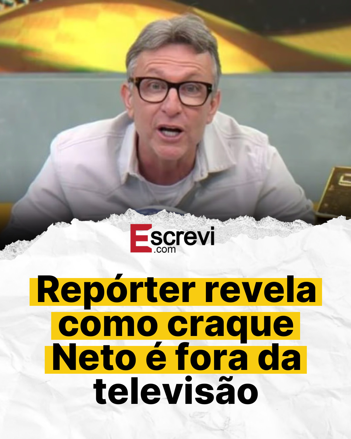 Repórter revela como craque Neto é fora da televisão card branco