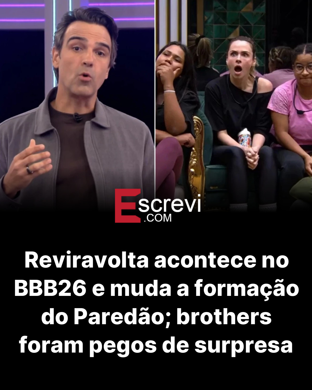 Reviravolta acontece no BBB26 e muda a formação do Paredão; brothers foram pegos de surpresa card preto