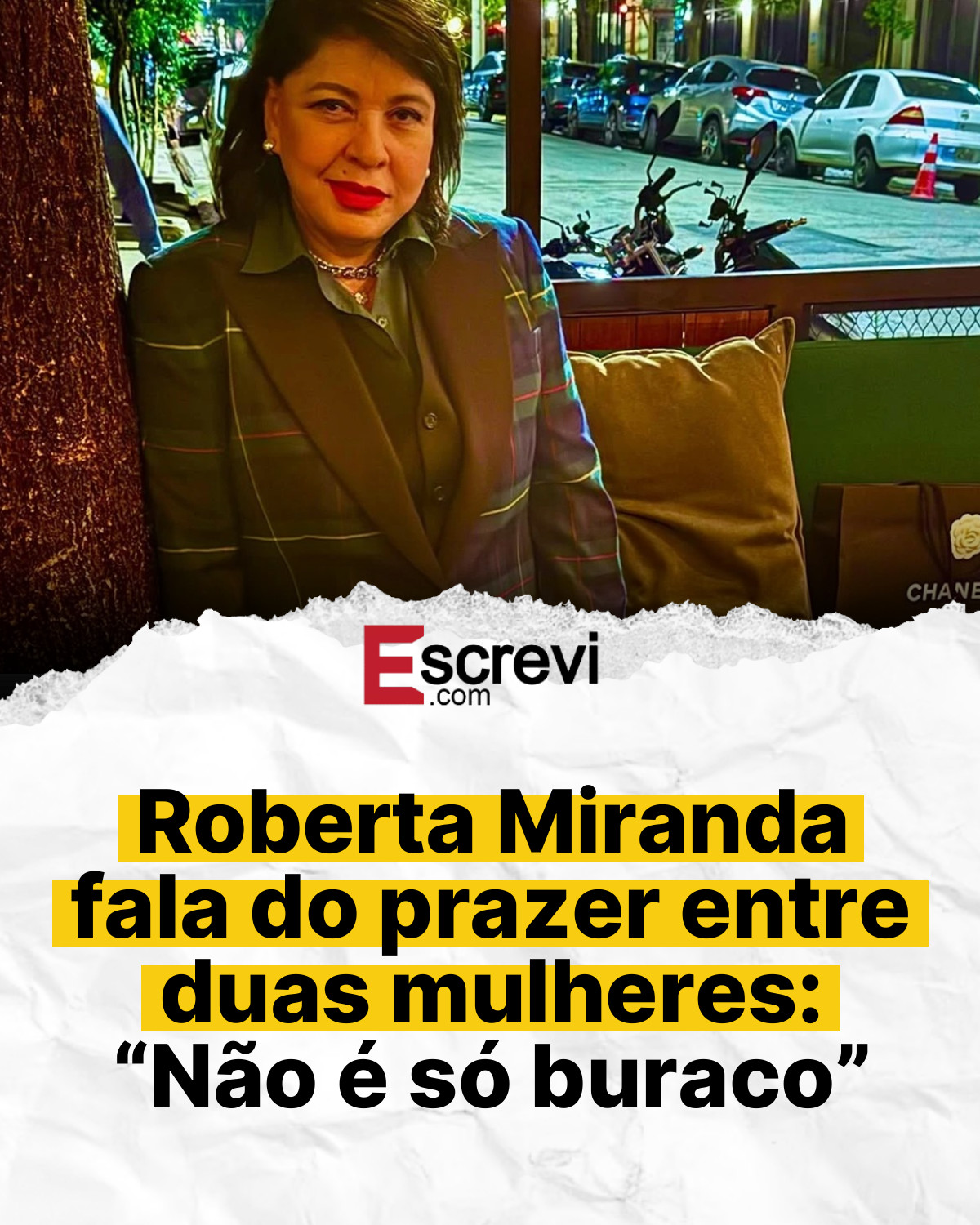 Roberta Miranda fala do prazer entre duas mulheres: “Não é só buraco” card branco