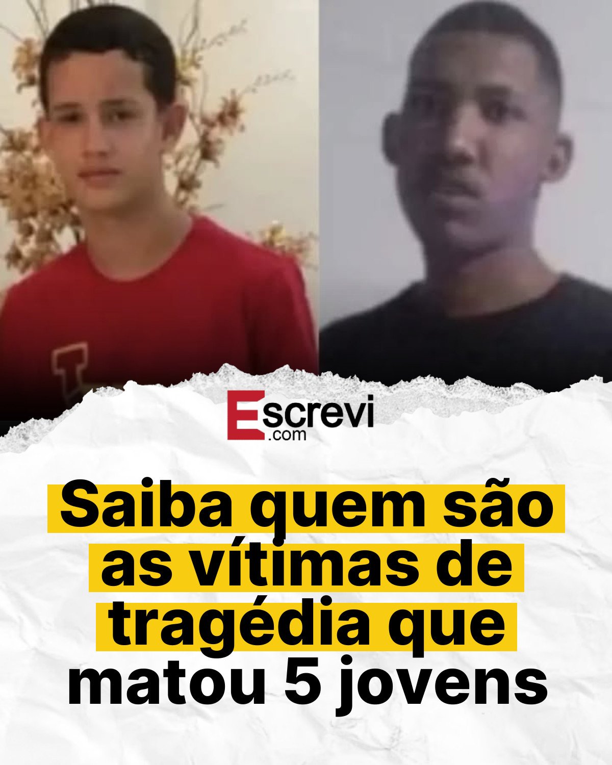 Saiba quem são as vítimas de tragédia que matou 5 jovens card branco