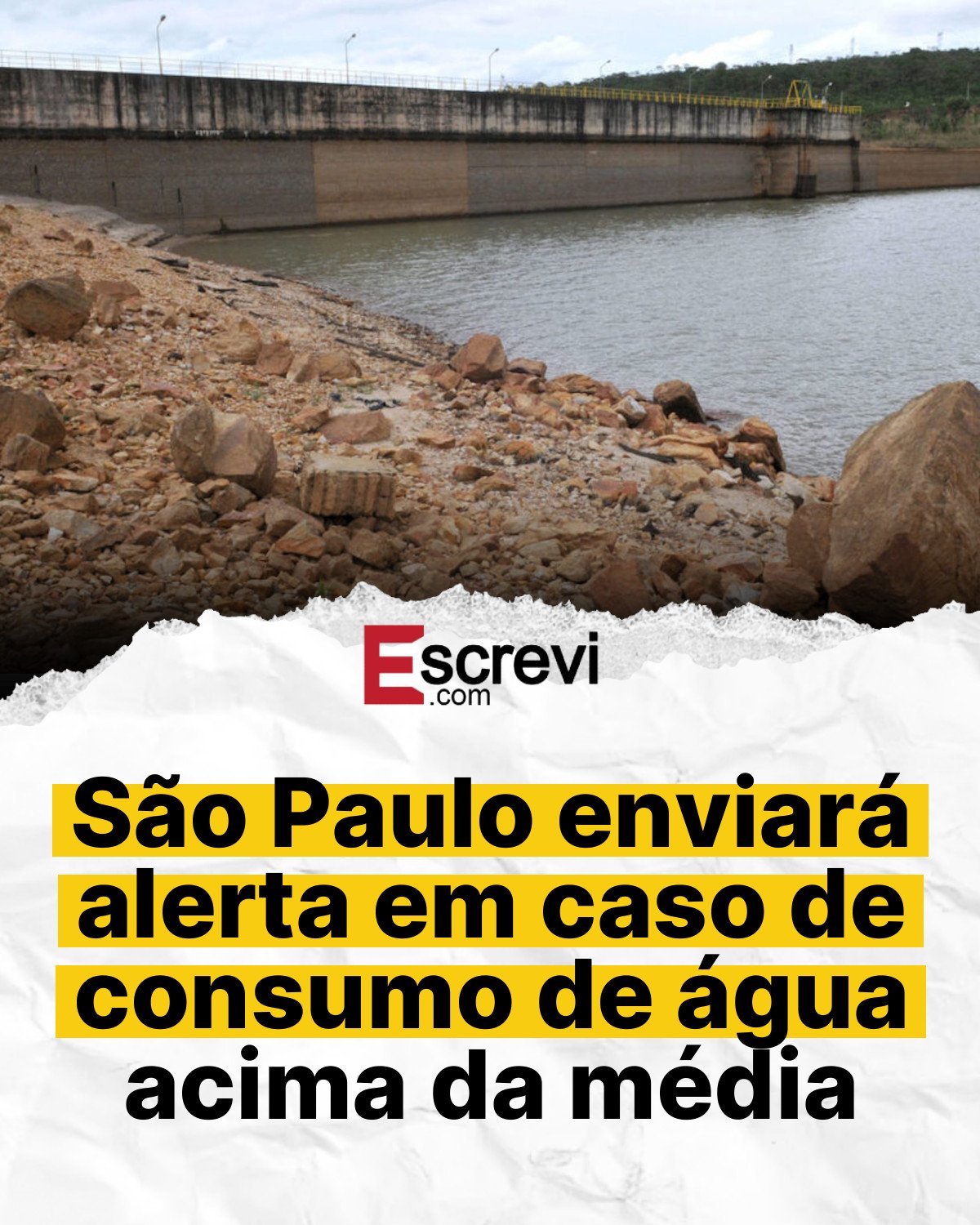 São Paulo enviará alerta em caso de consumo de água acima da média card branco