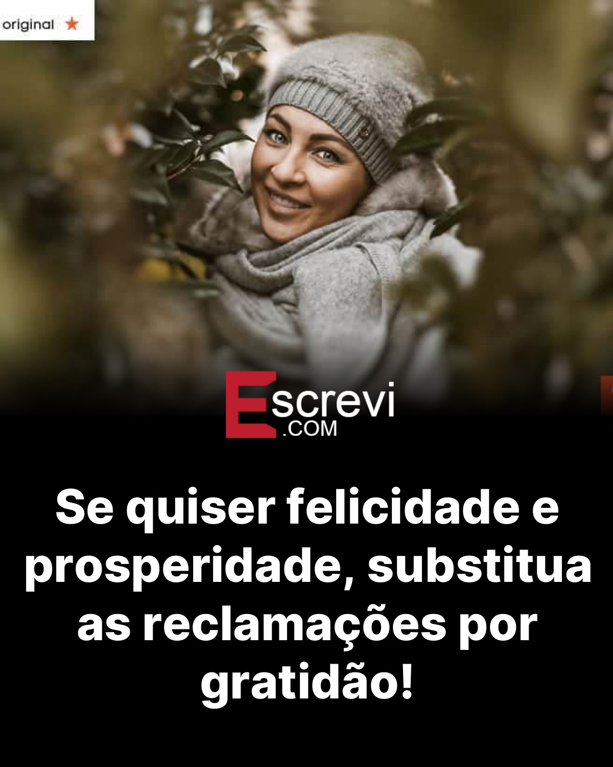 Se quiser felicidade e prosperidade, substitua as reclamações por gratidão! card preto