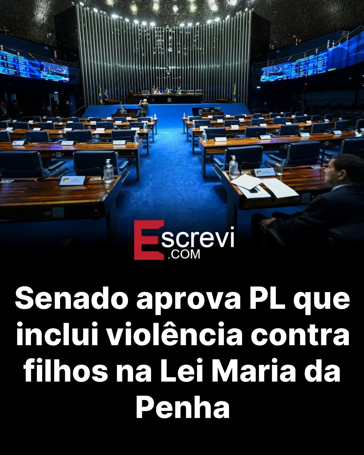 Senado aprova PL que inclui violência contra filhos na Lei Maria da Penha card preto