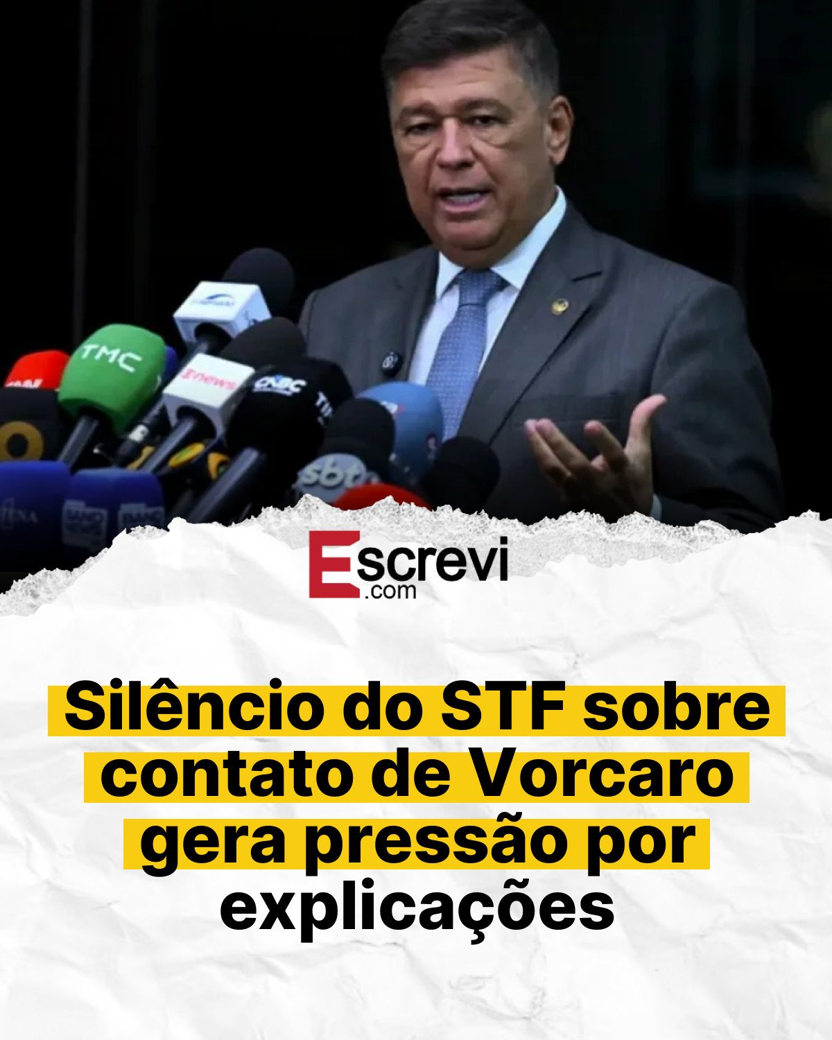 Silêncio do STF sobre contato de Vorcaro gera pressão por explicações card branco