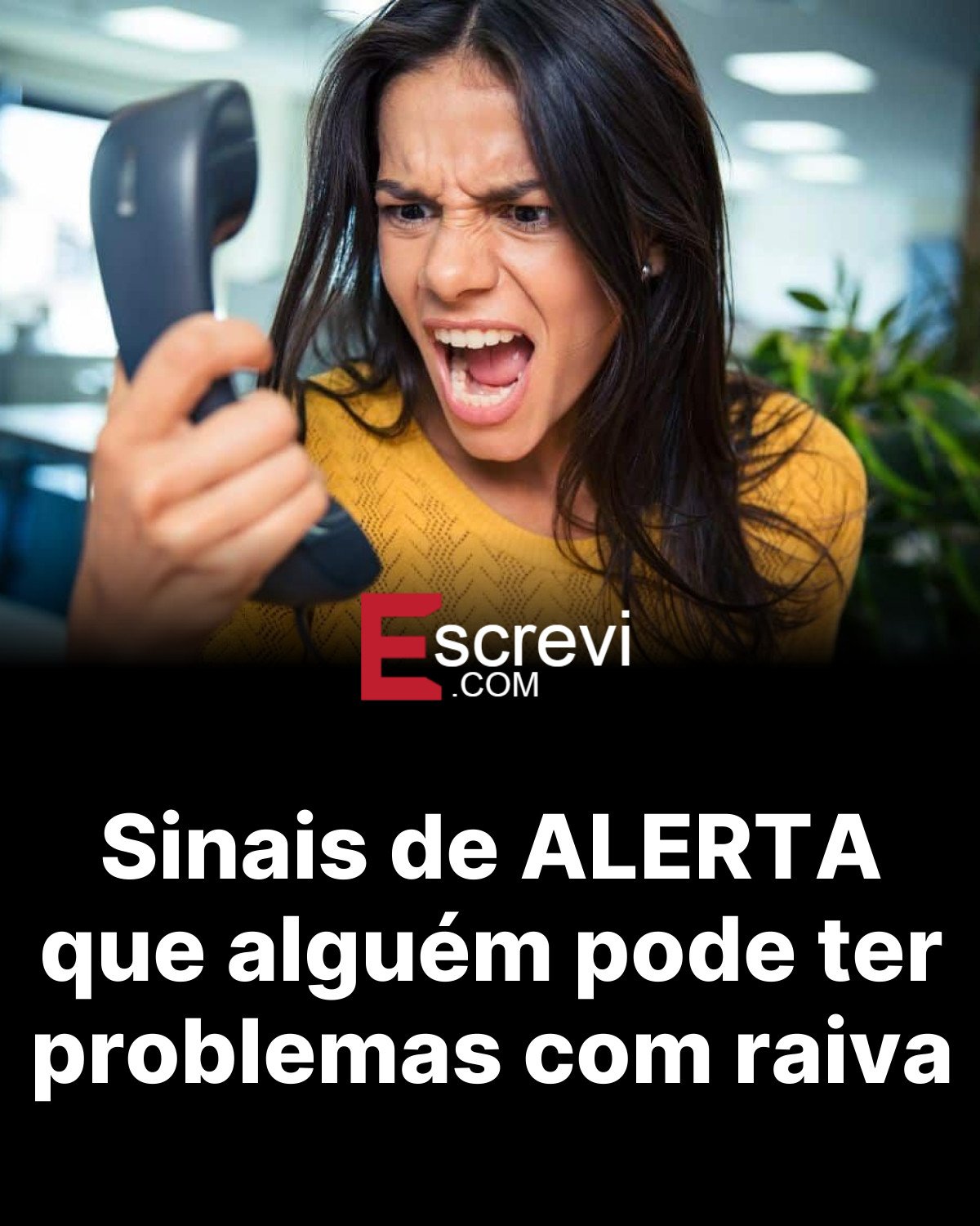 Sinais de ALERTA que alguém pode ter problemas com raiva card preto