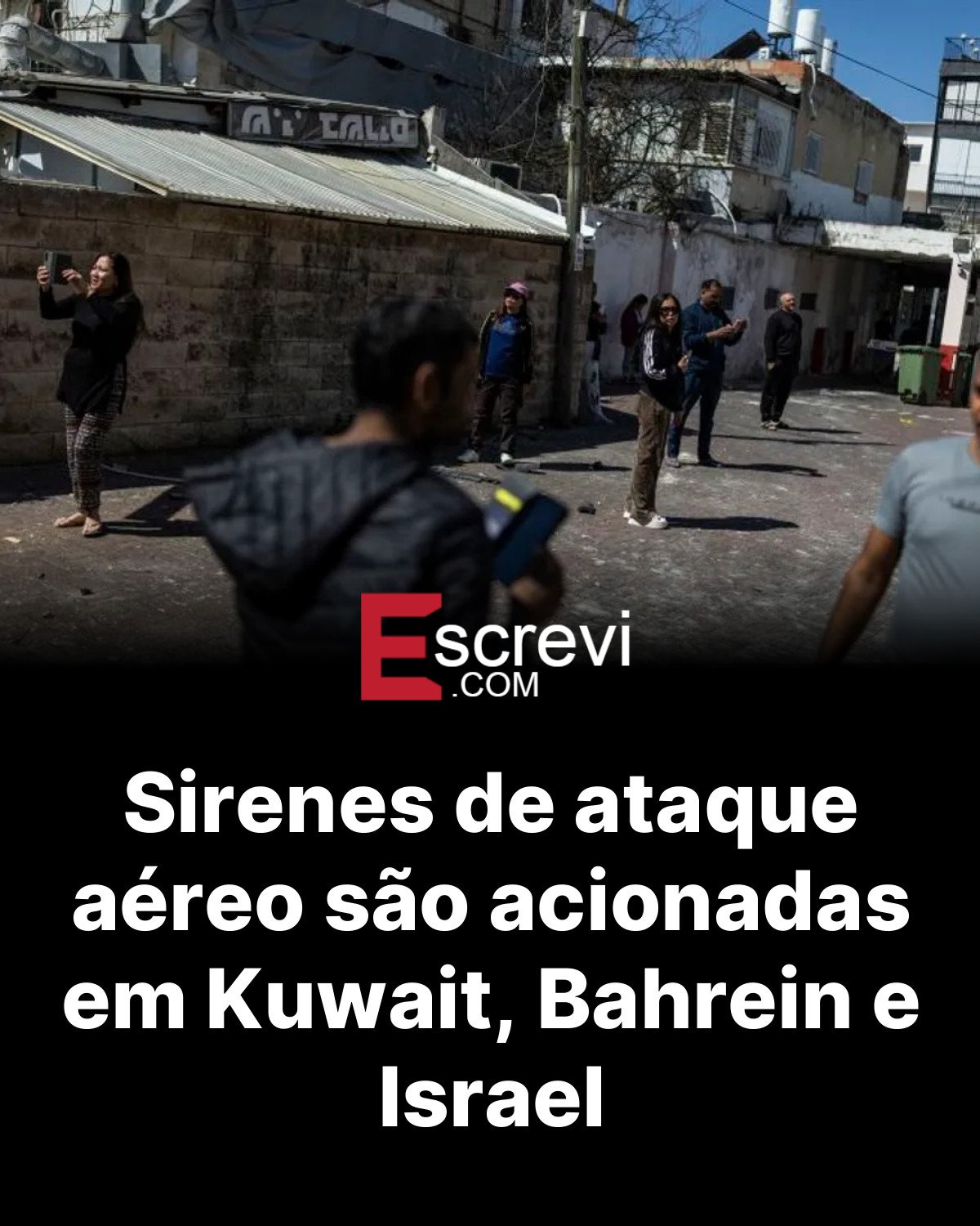 Sirenes de ataque aéreo são acionadas em Kuwait, Bahrein e Israel card preto