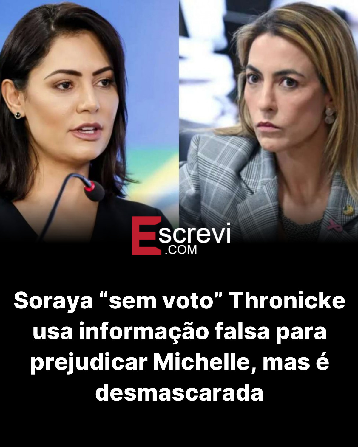 Soraya “sem voto” Thronicke usa informação falsa para prejudicar Michelle, mas é desmascarada card preto
