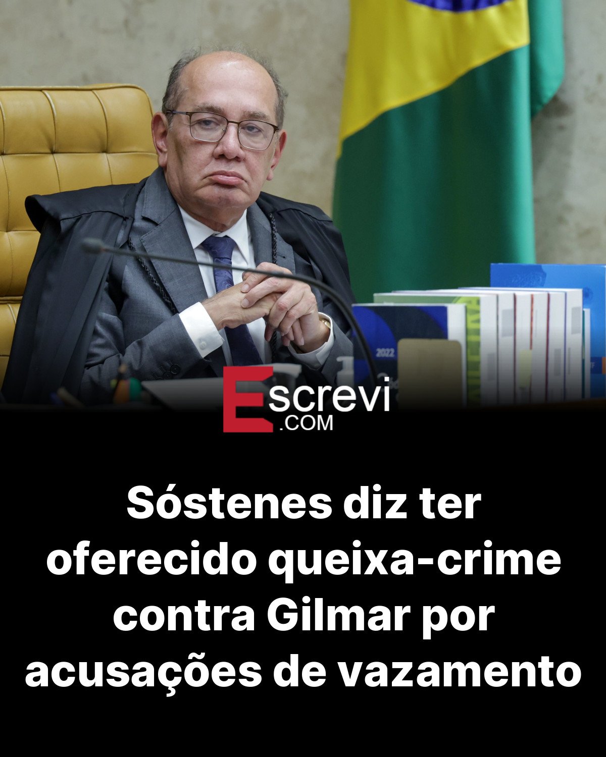 Sóstenes diz ter oferecido queixa-crime contra Gilmar por acusações de vazamento card preto