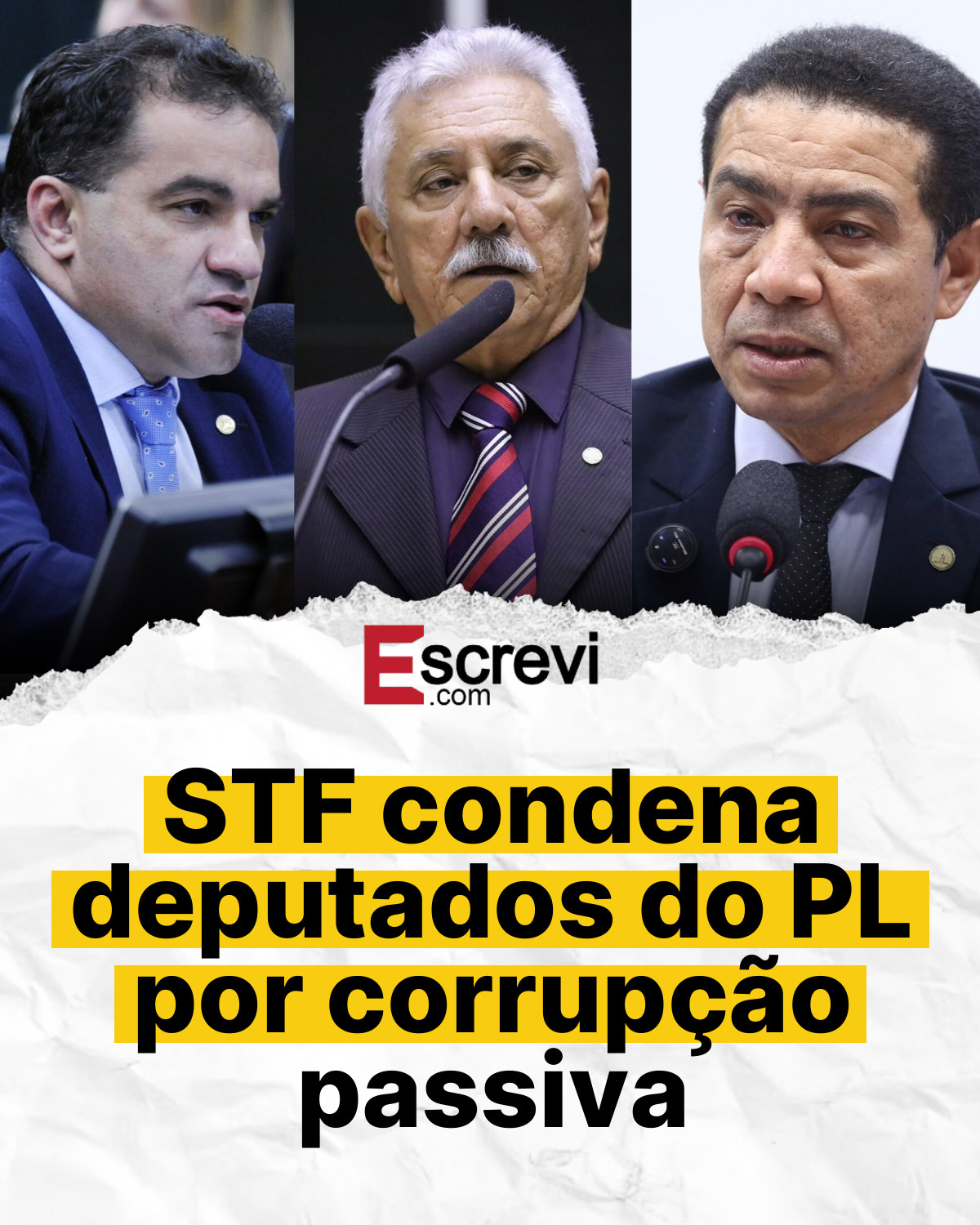 STF condena deputados do PL por corrupção passiva card branco