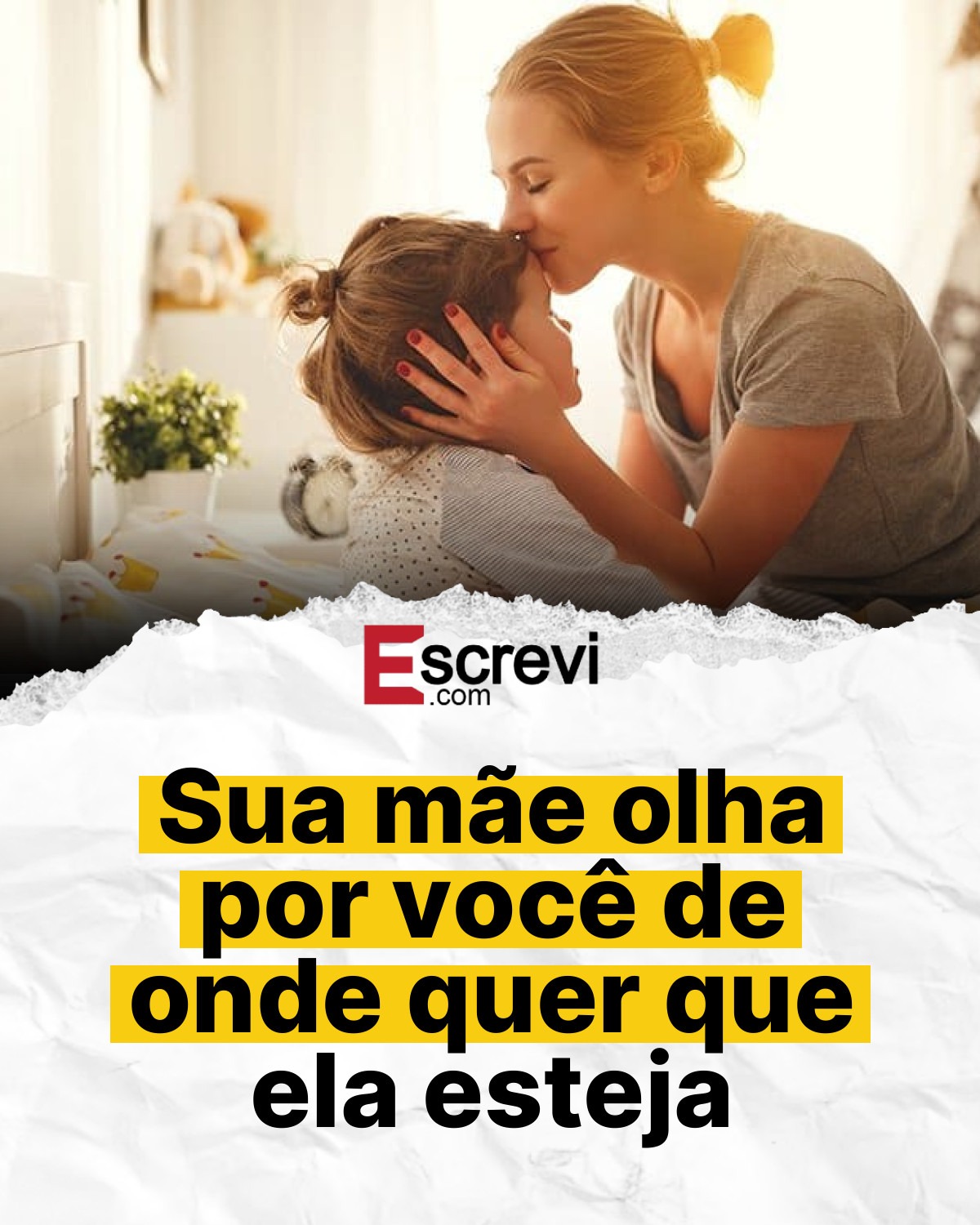 Sua mãe olha por você de onde quer que ela esteja card branco