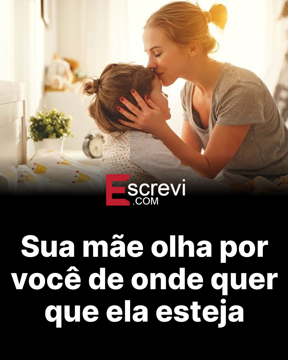 Sua mãe olha por você de onde quer que ela esteja card preto
