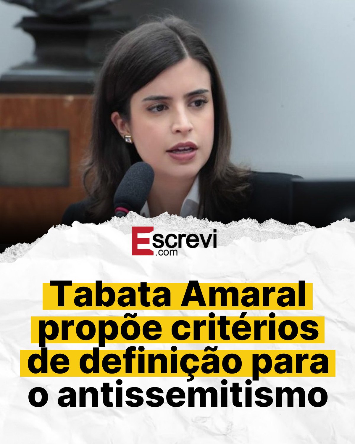 Tabata Amaral propõe critérios de definição para o antissemitismo card branco