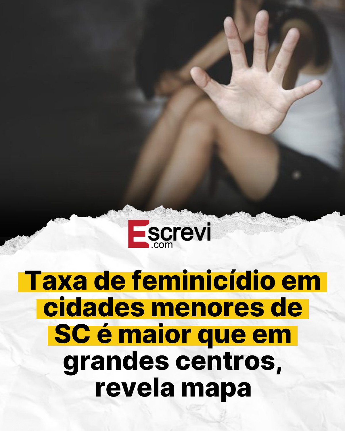 Taxa de feminicídio em cidades menores de SC é maior que em grandes centros, revela mapa card branco