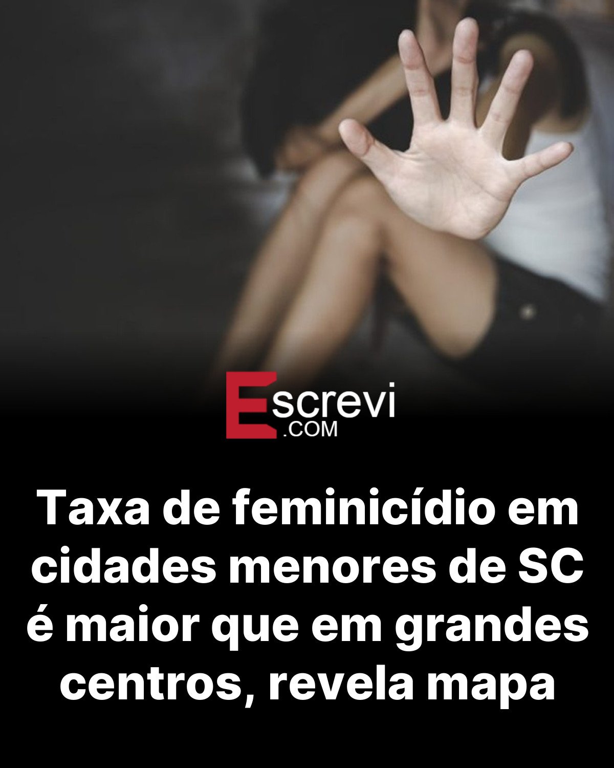 Taxa de feminicídio em cidades menores de SC é maior que em grandes centros, revela mapa card preto