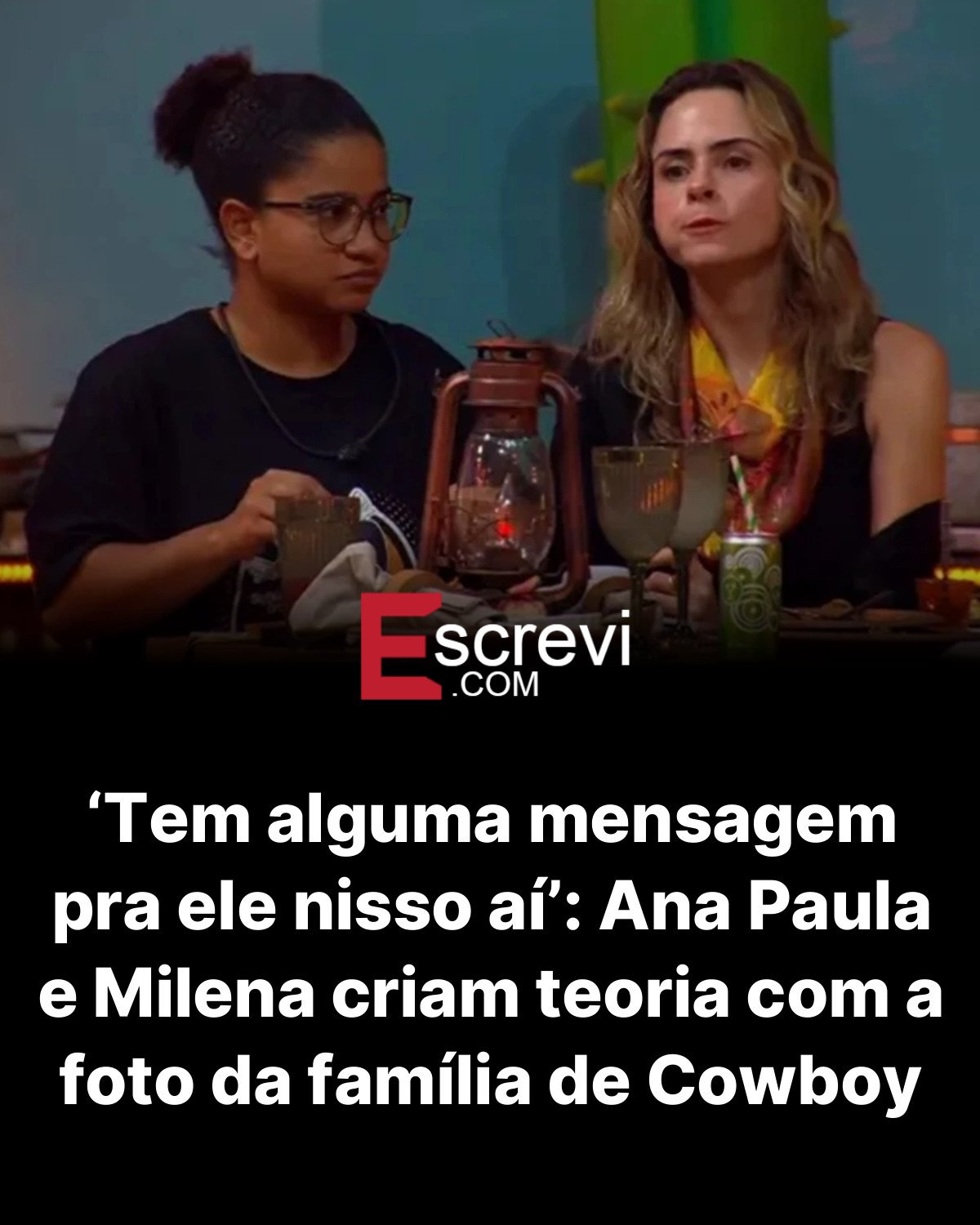 ‘Tem alguma mensagem pra ele nisso aí’: Ana Paula e Milena criam teoria com a foto da família de Cowboy card preto