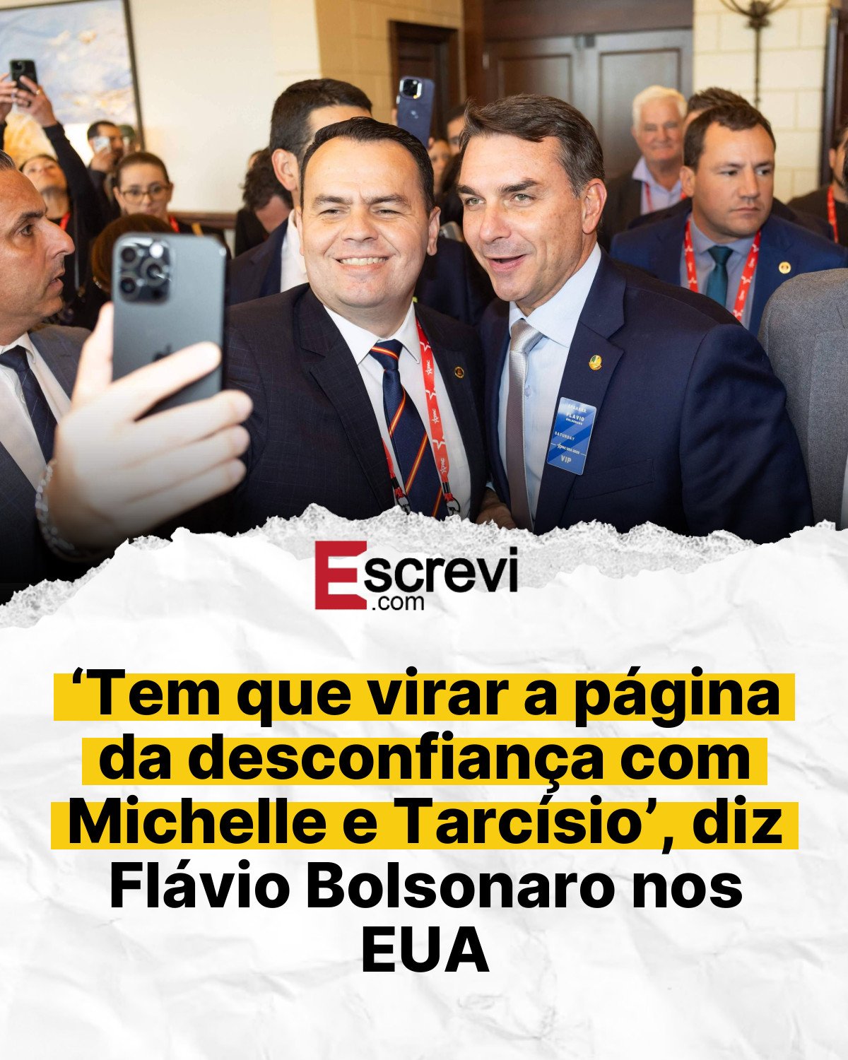 ‘Tem que virar a página da desconfiança com Michelle e Tarcísio’, diz Flávio Bolsonaro nos EUA card branco