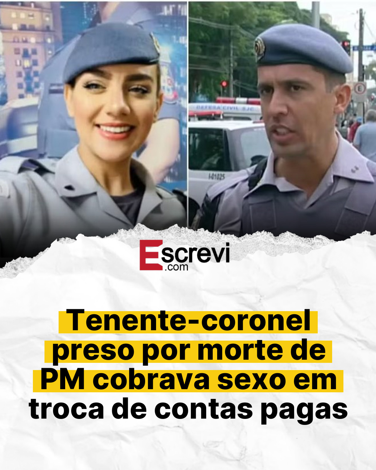 Tenente-coronel preso por morte de PM cobrava sexo em troca de contas pagas card branco