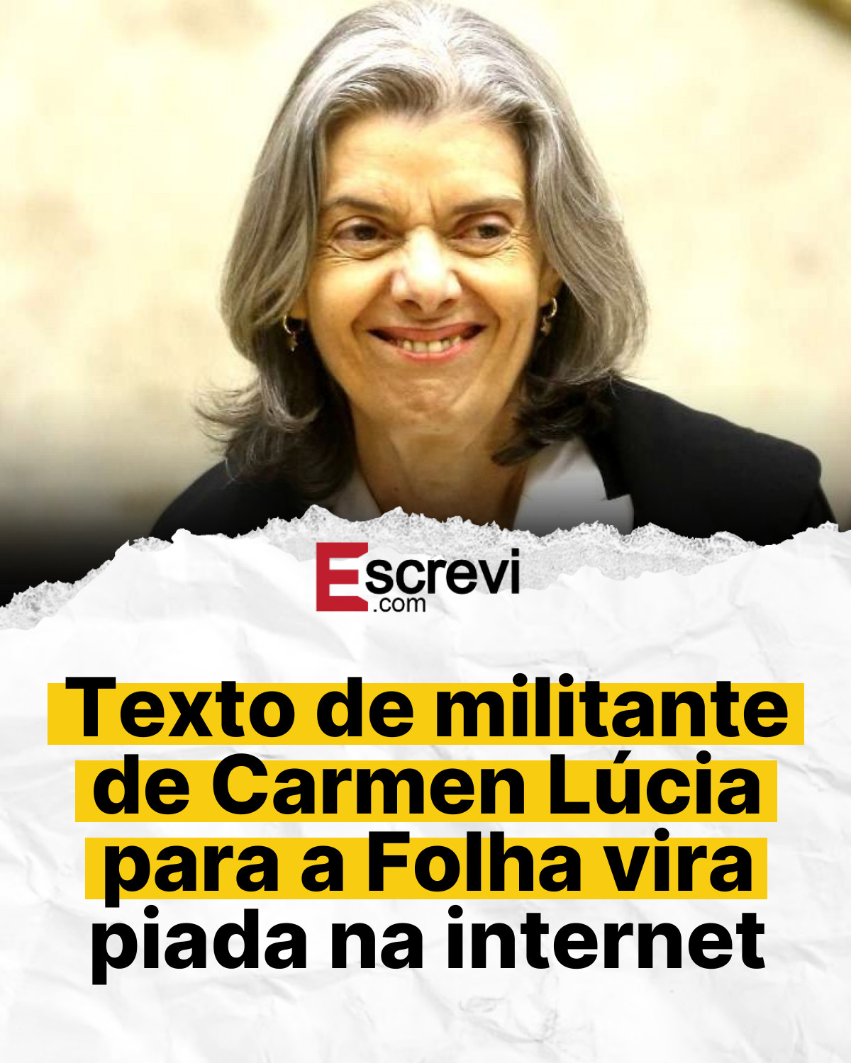 Texto de militante de Carmen Lúcia para a Folha vira piada na internet card branco