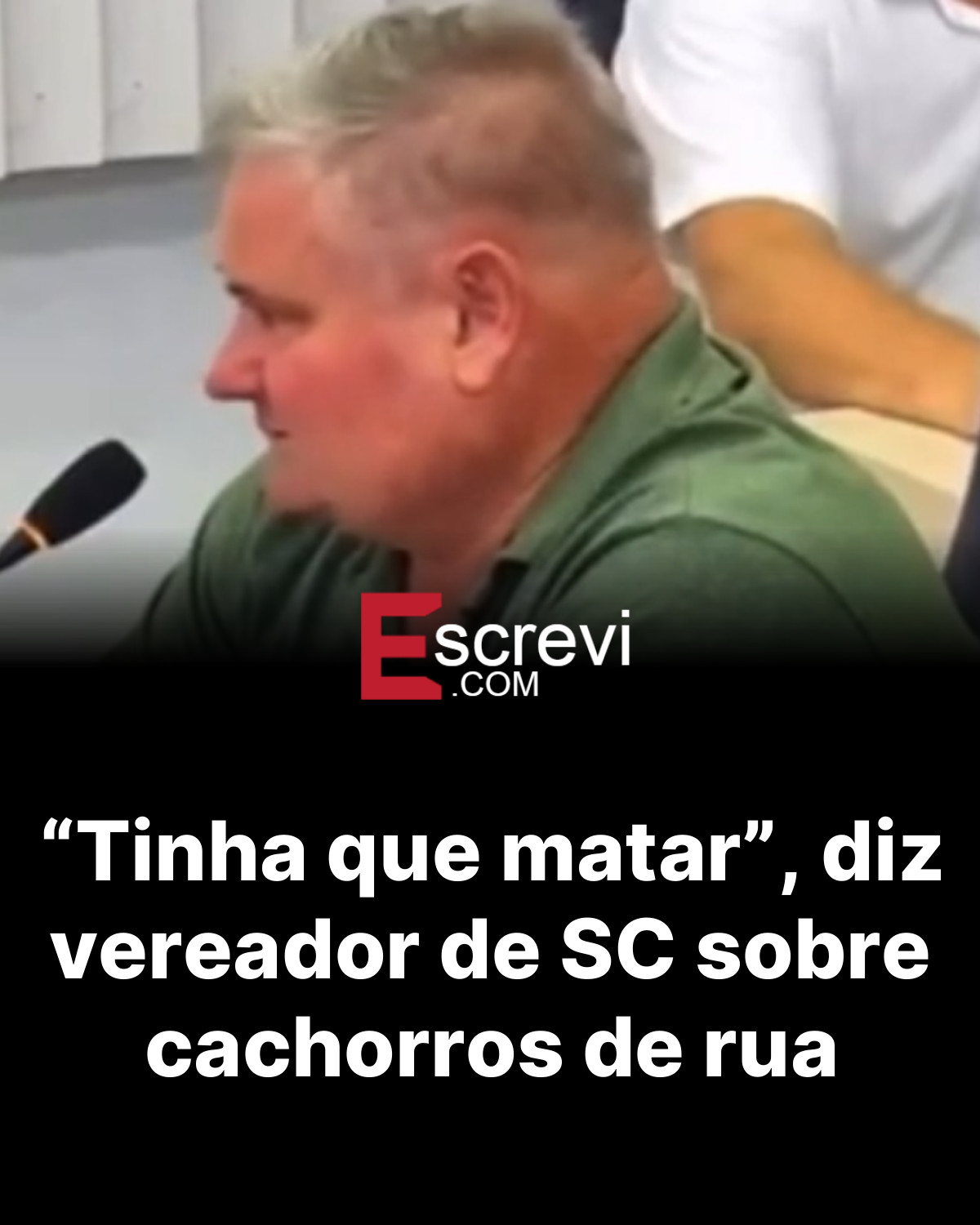“Tinha que matar”, diz vereador de SC sobre cachorros de rua card preto