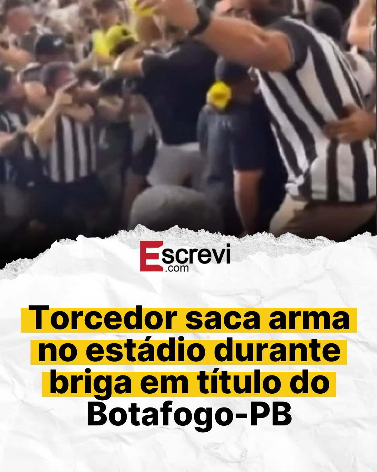 Torcedor saca arma no estádio durante briga em título do Botafogo-PB card branco
