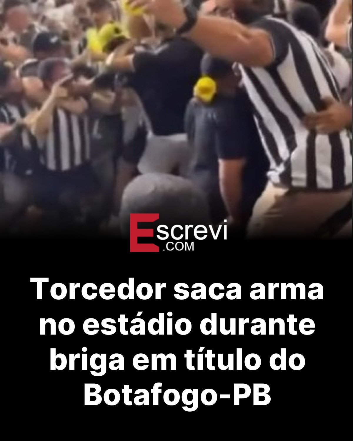 Torcedor saca arma no estádio durante briga em título do Botafogo-PB card preto