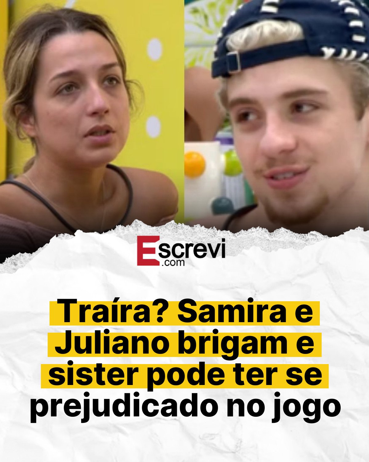 Traíra? Samira e Juliano brigam e sister pode ter se prejudicado no jogo card branco