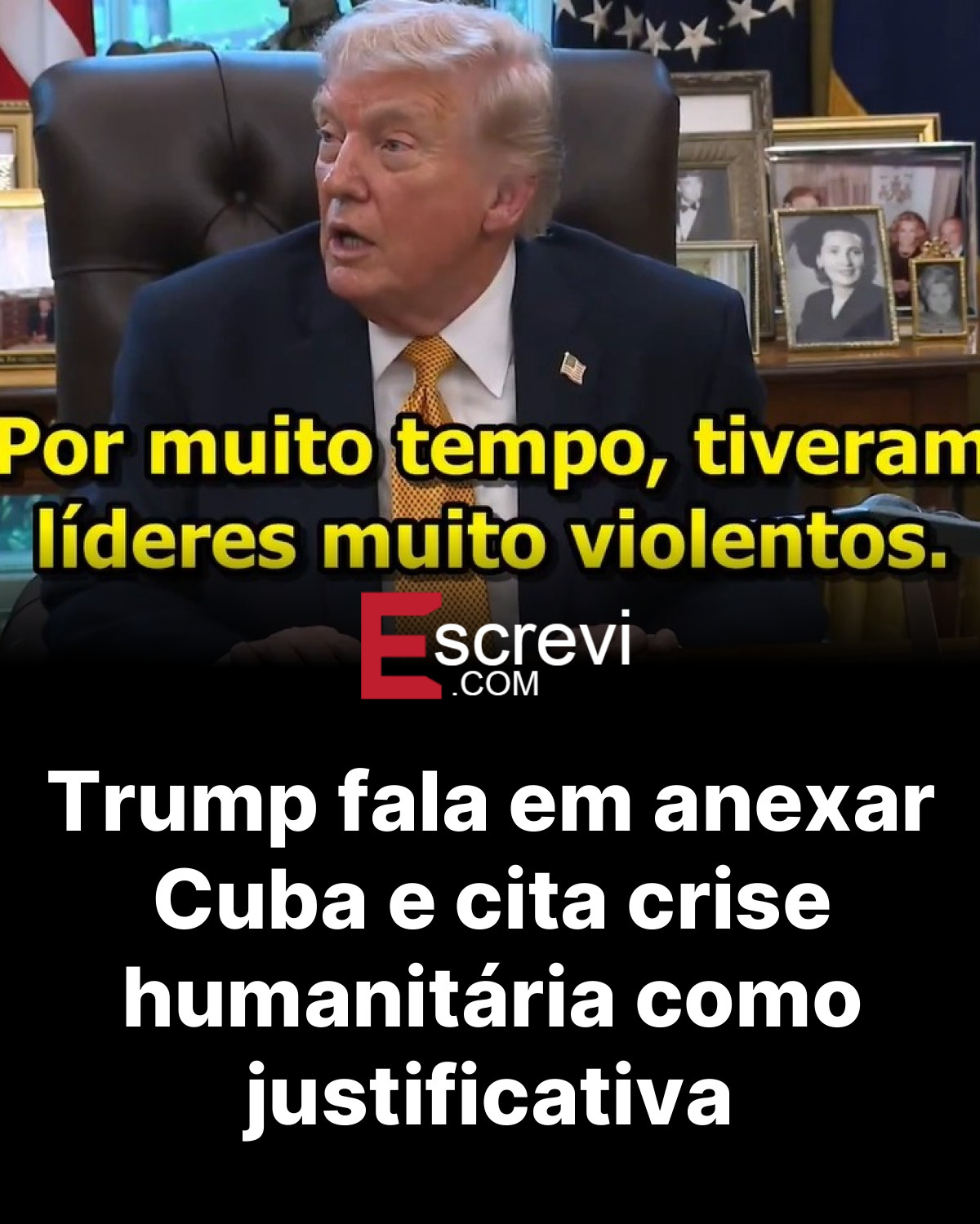 Trump fala em anexar Cuba e cita crise humanitária como justificativa card preto