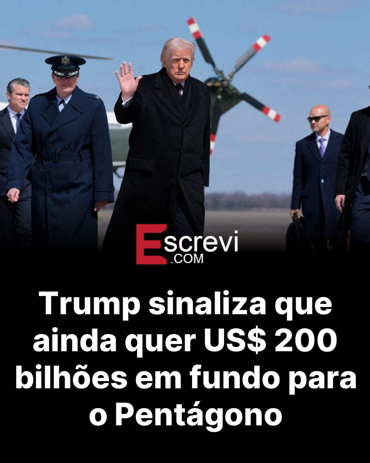 Trump sinaliza que ainda quer US$ 200 bilhões em fundo para o Pentágono card preto