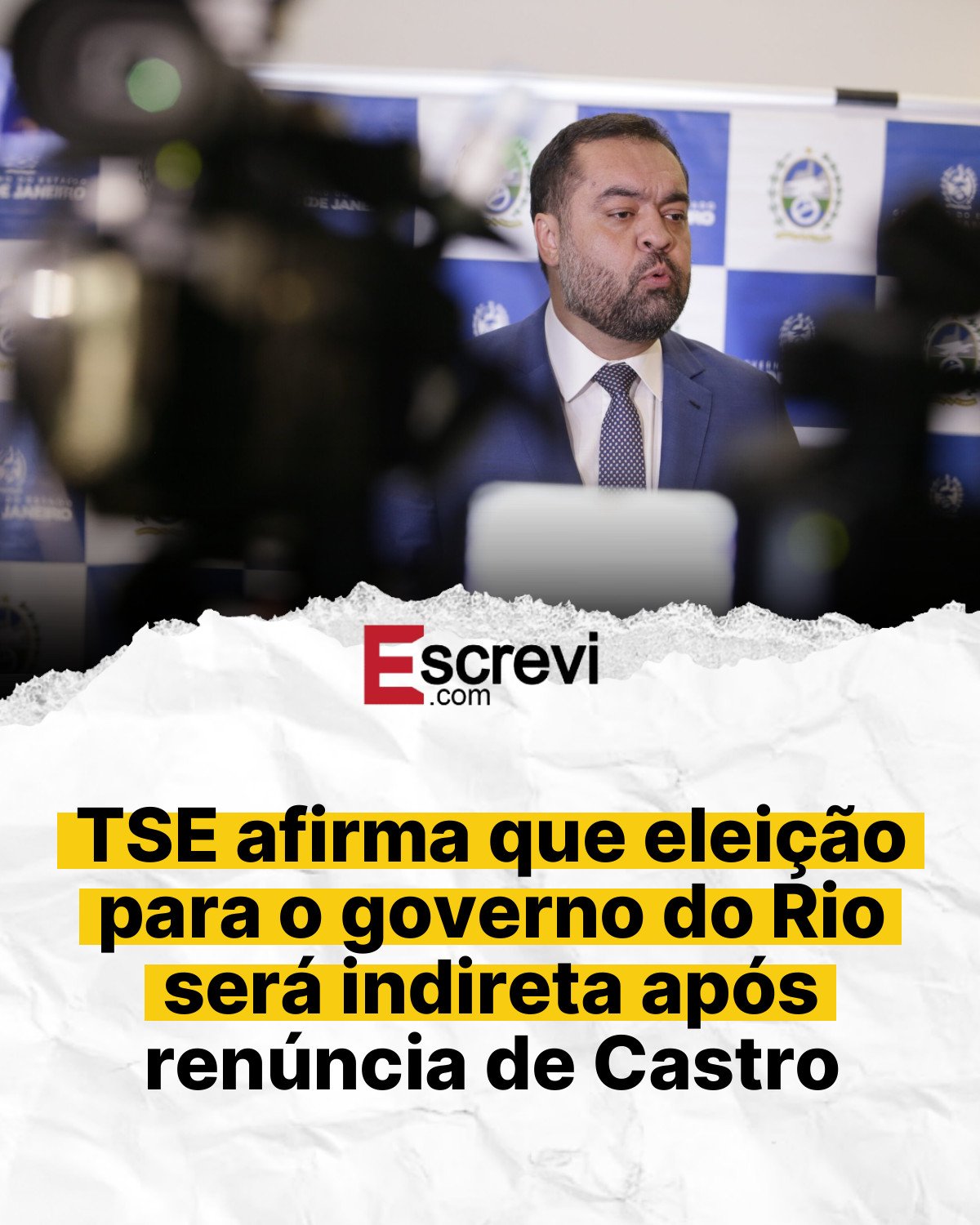 TSE afirma que eleição para o governo do Rio será indireta após renúncia de Castro card branco