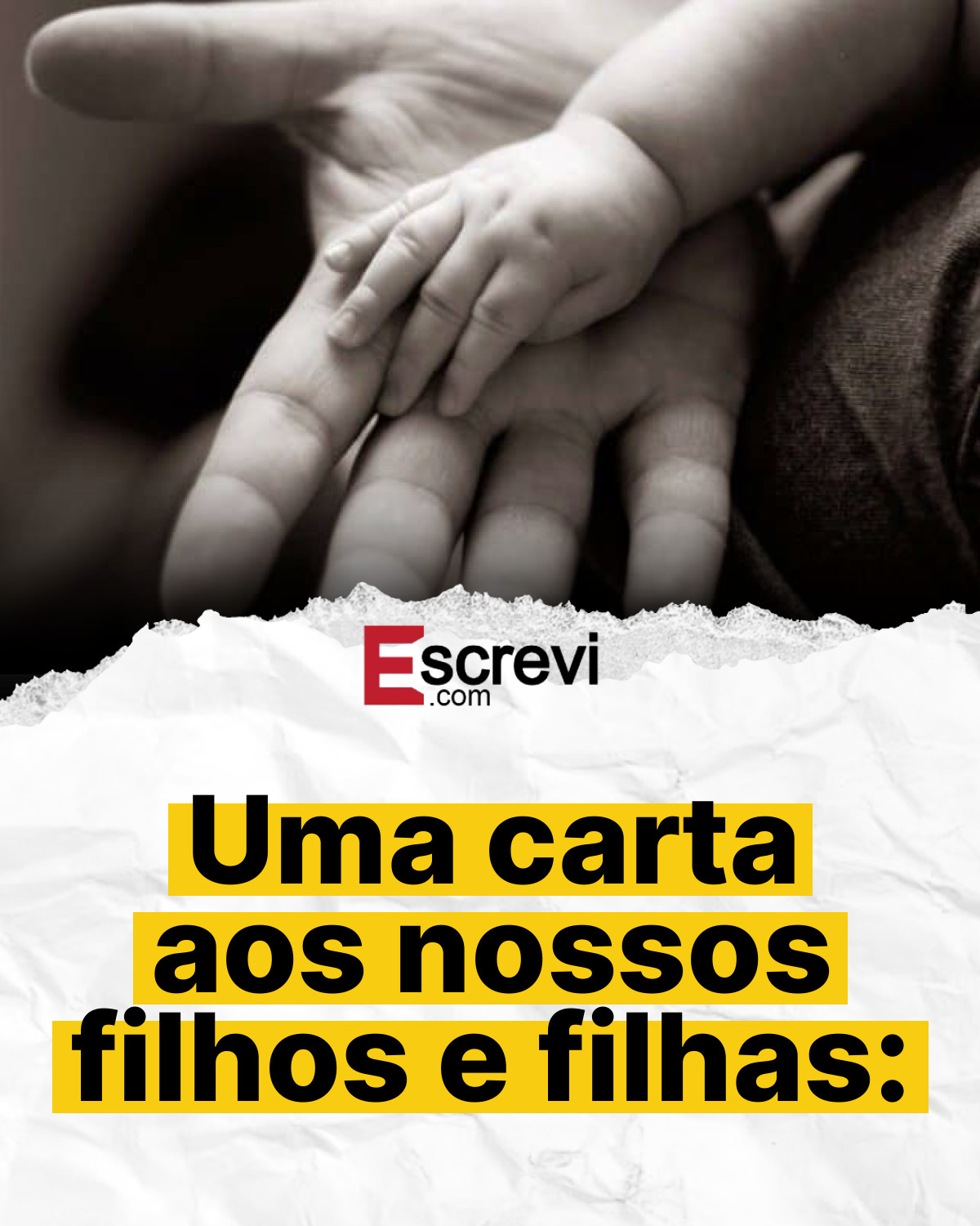 Uma carta aos nossos filhos e filhas: card branco