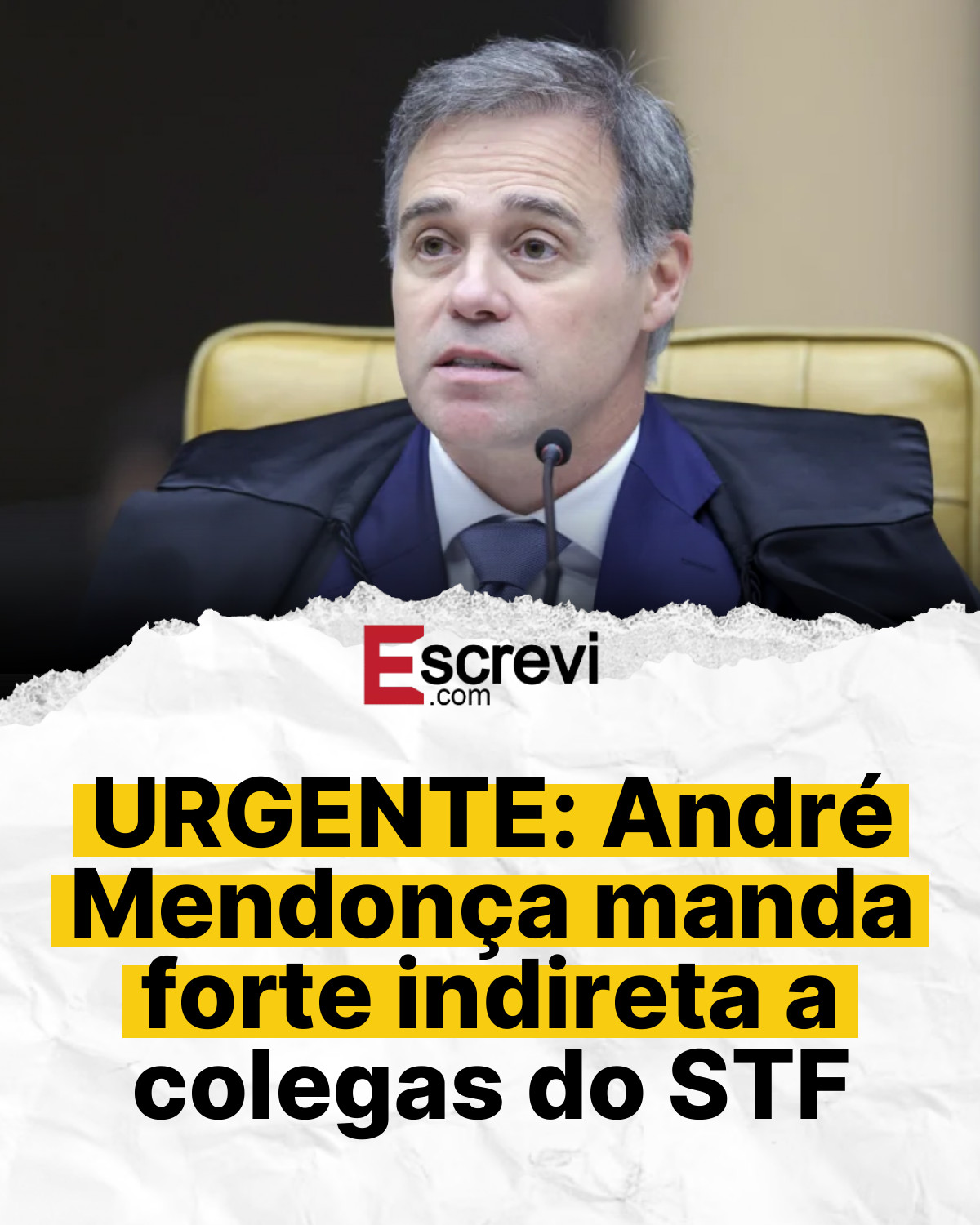 URGENTE: André Mendonça manda forte indireta a colegas do STF card branco