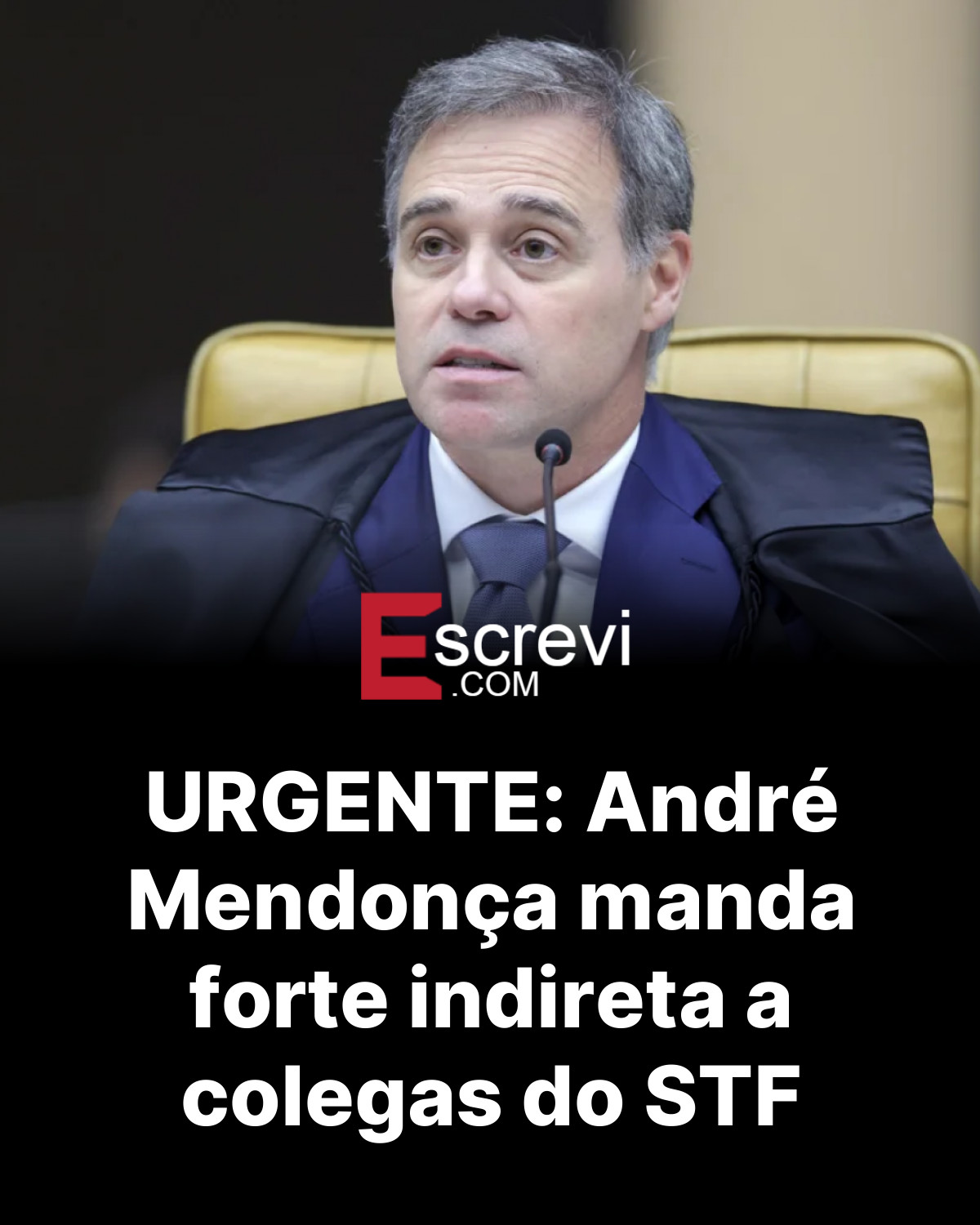 URGENTE: André Mendonça manda forte indireta a colegas do STF card preto