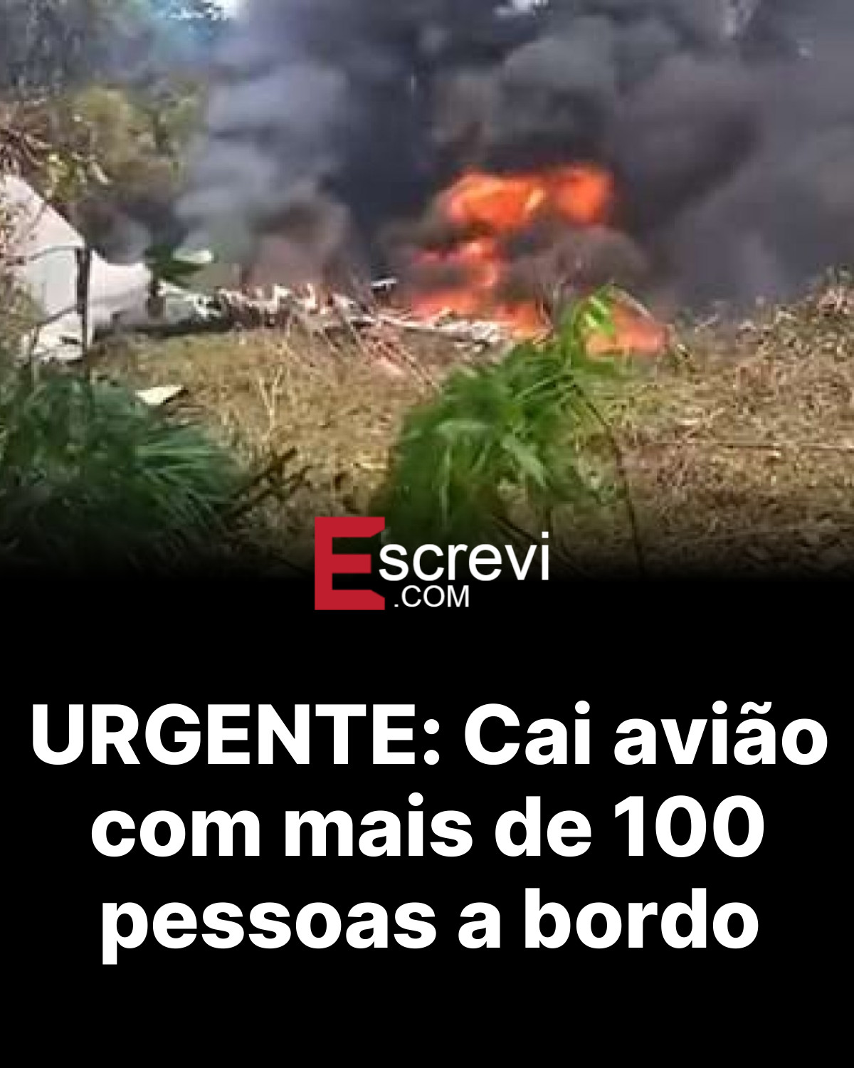 URGENTE: Cai avião com mais de 100 pessoas a bordo card preto