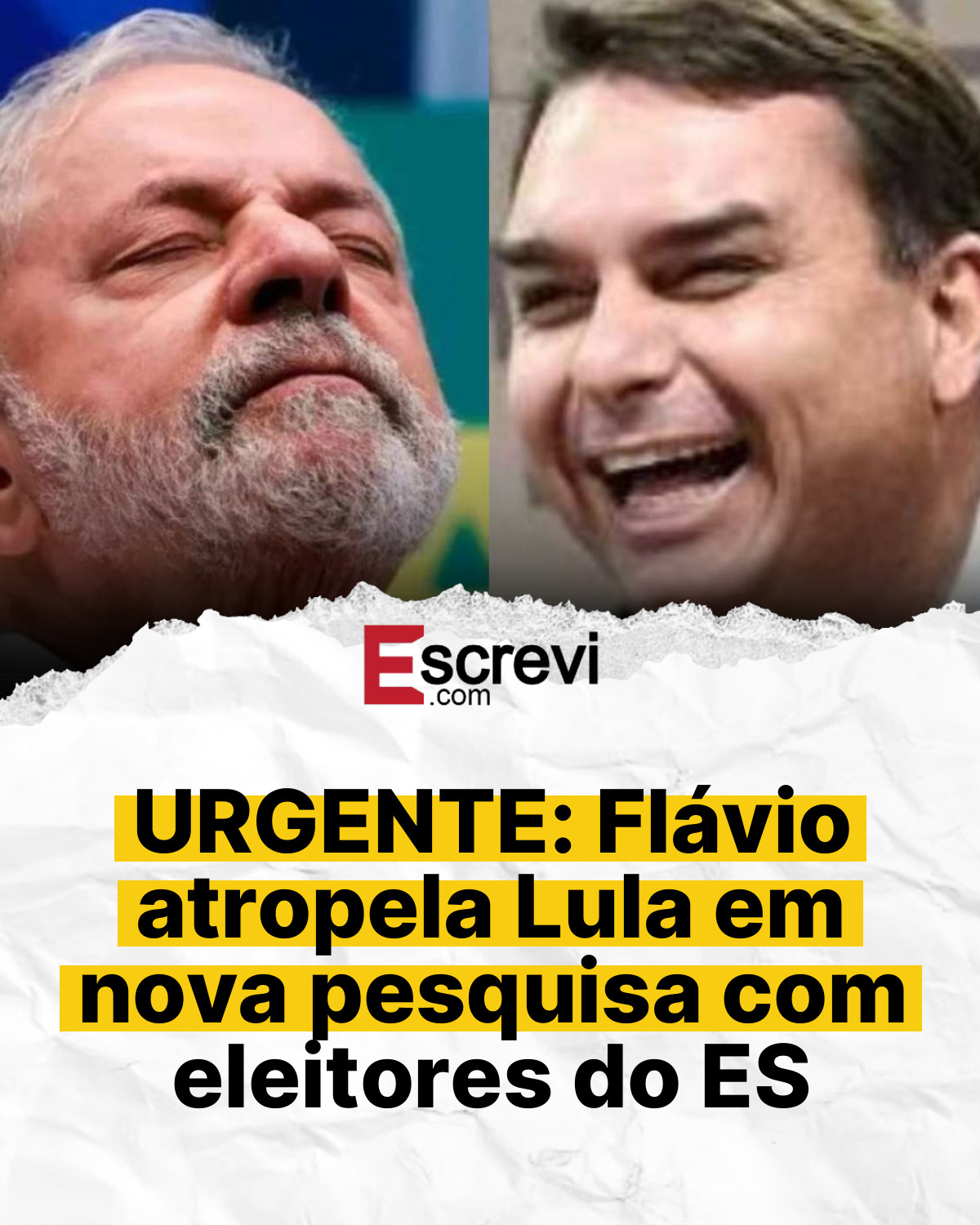 URGENTE: Flávio atropela Lula em nova pesquisa com eleitores do ES card branco