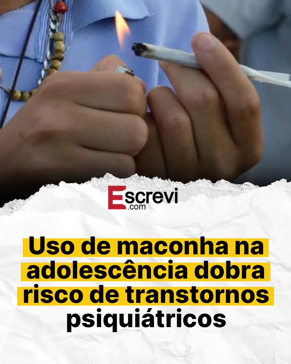 Uso de maconha na adolescência dobra risco de transtornos psiquiátricos card branco