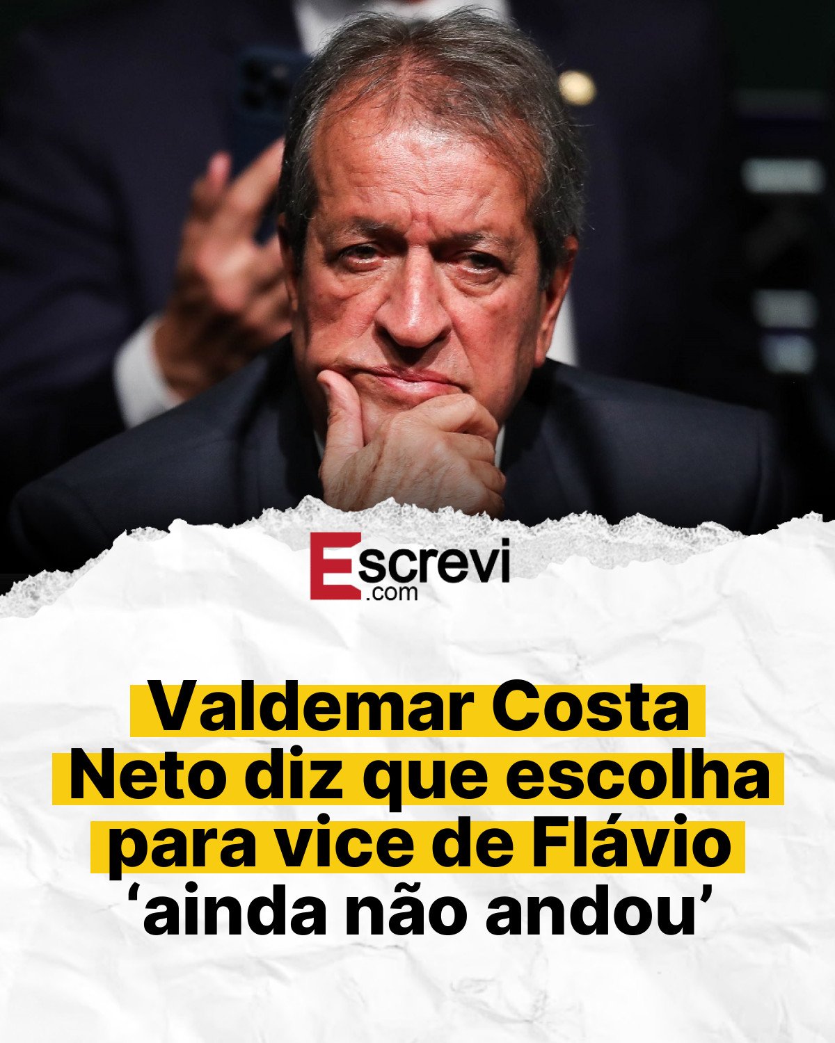 Valdemar Costa Neto diz que escolha para vice de Flávio ‘ainda não andou’ card branco