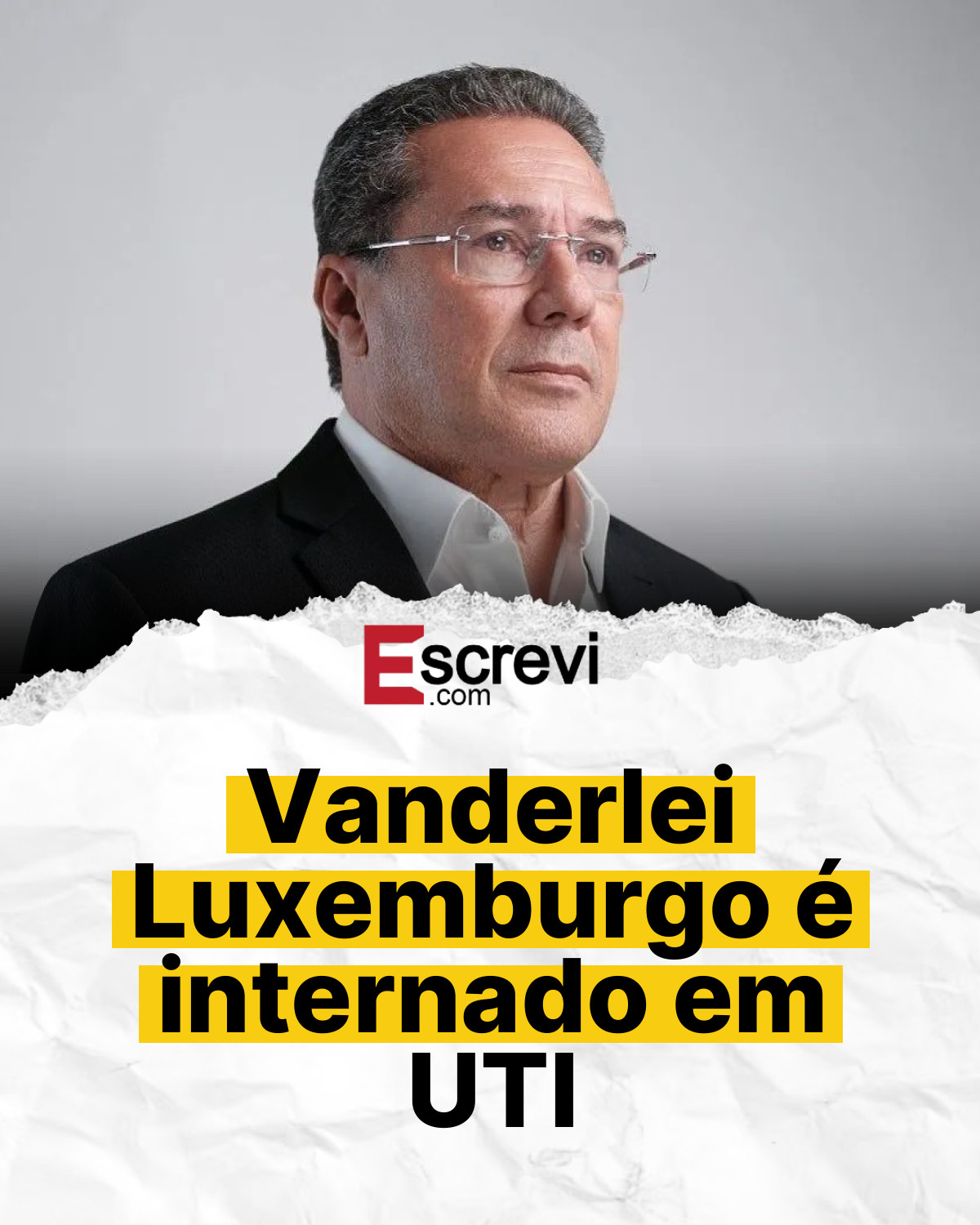 Vanderlei Luxemburgo é internado em UTI card branco