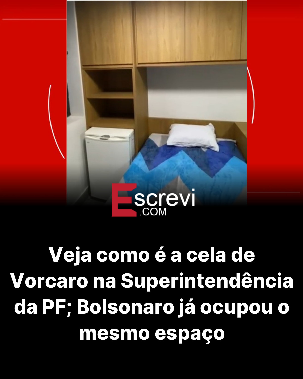 Veja como é a cela de Vorcaro na Superintendência da PF; Bolsonaro já ocupou o mesmo espaço card preto