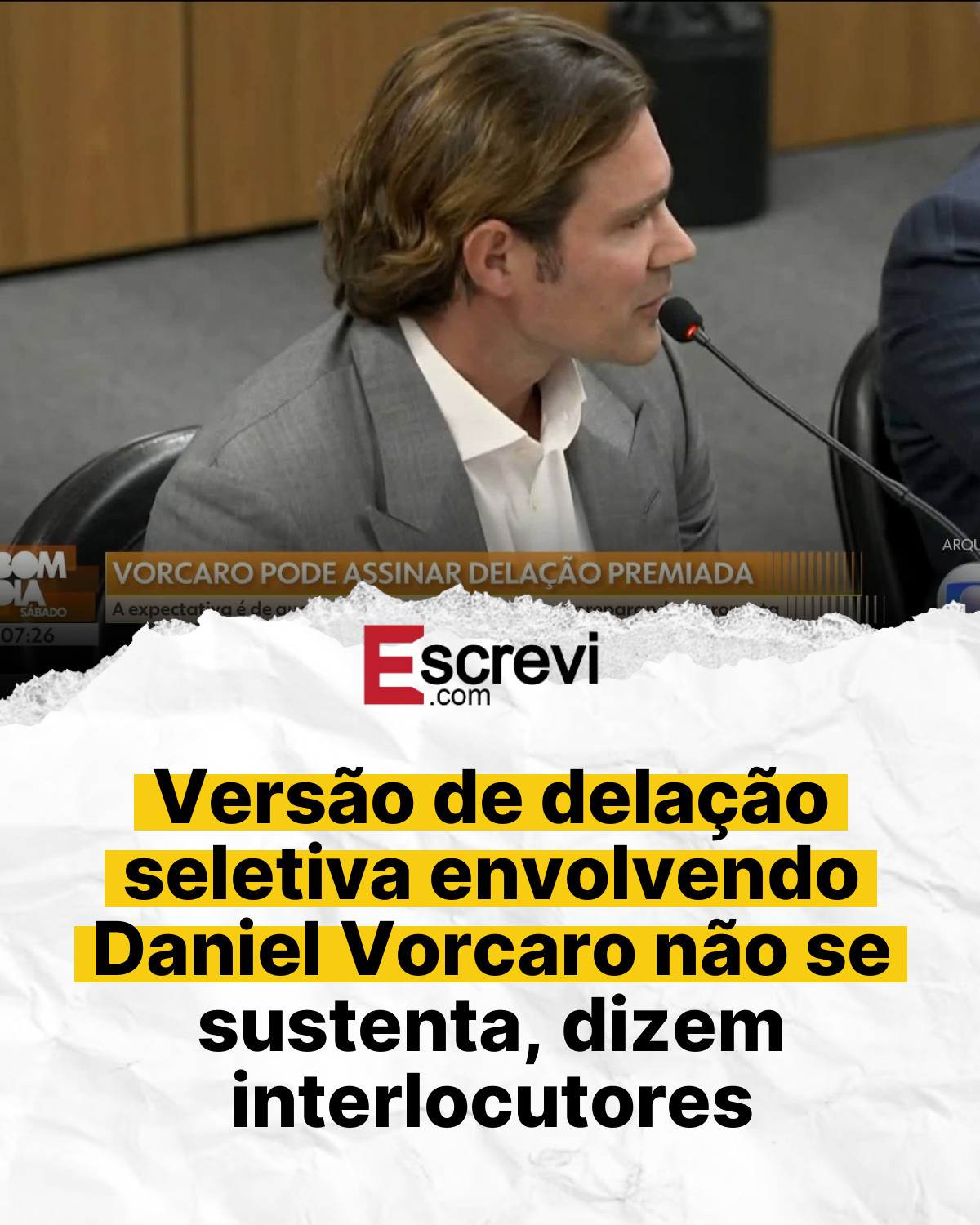 Versão de delação seletiva envolvendo Daniel Vorcaro não se sustenta, dizem interlocutores card branco
