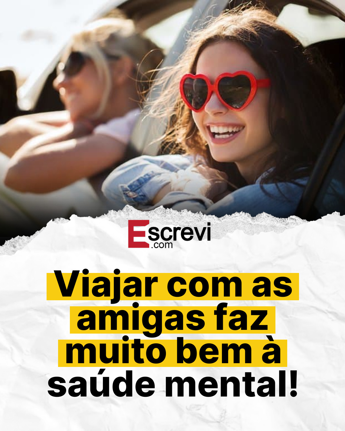 Viajar com as amigas faz muito bem à saúde mental! card branco