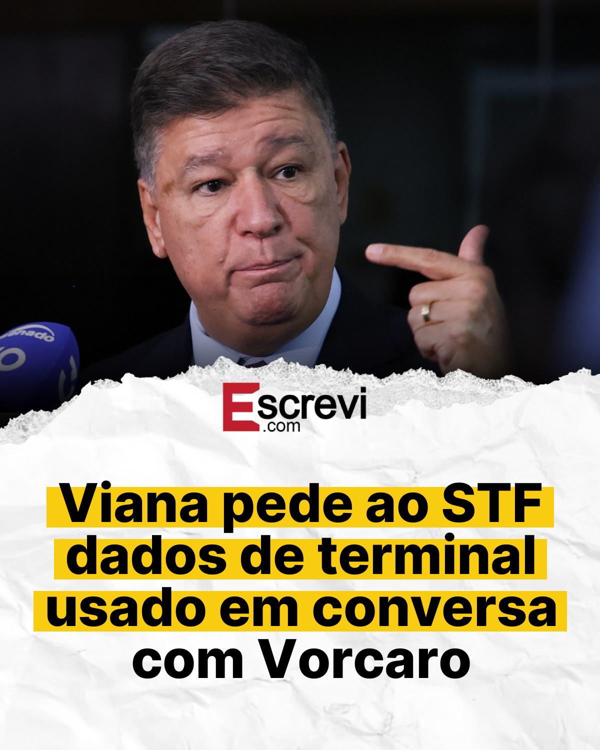 Viana pede ao STF dados de terminal usado em conversa com Vorcaro card branco