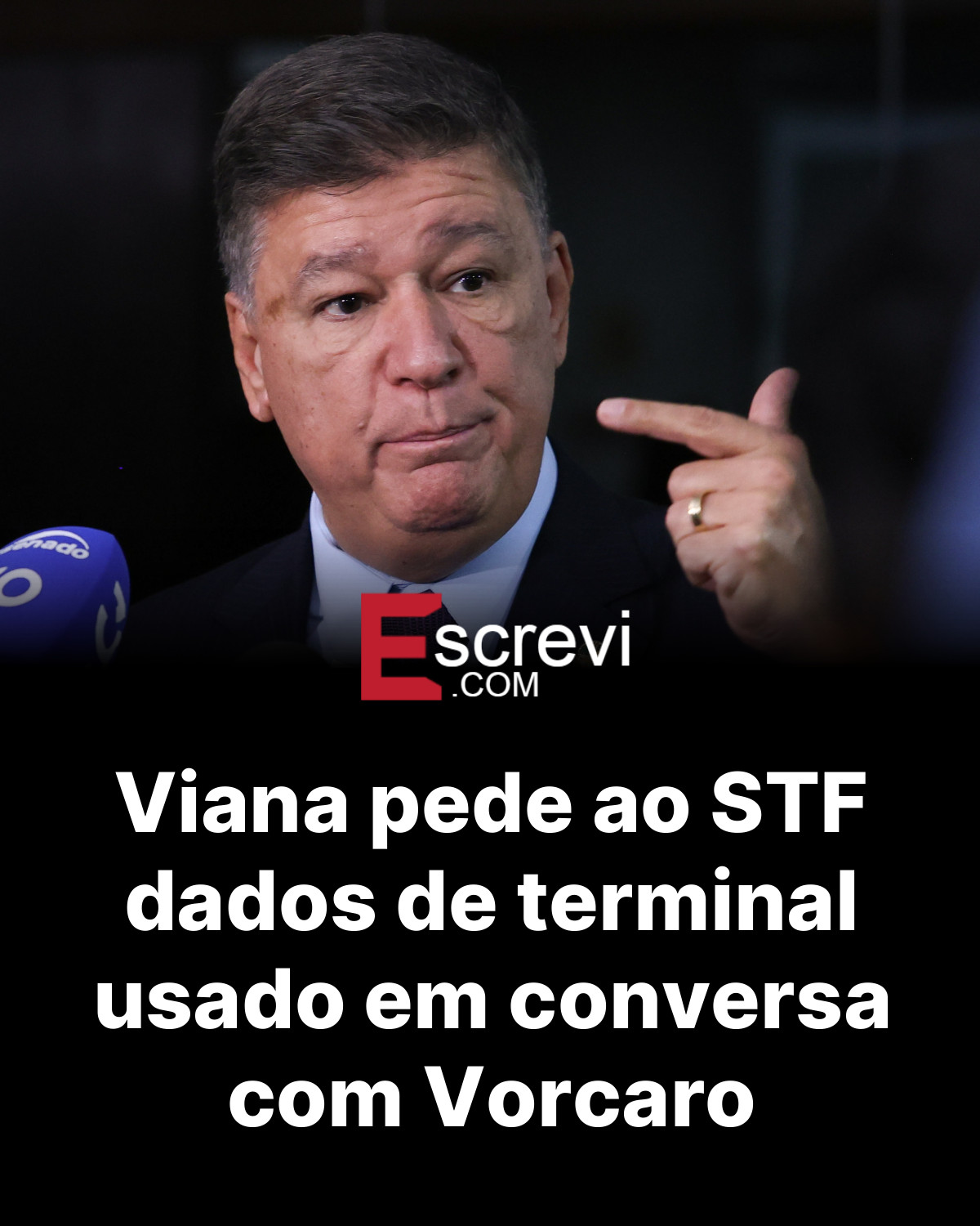 Viana pede ao STF dados de terminal usado em conversa com Vorcaro card preto